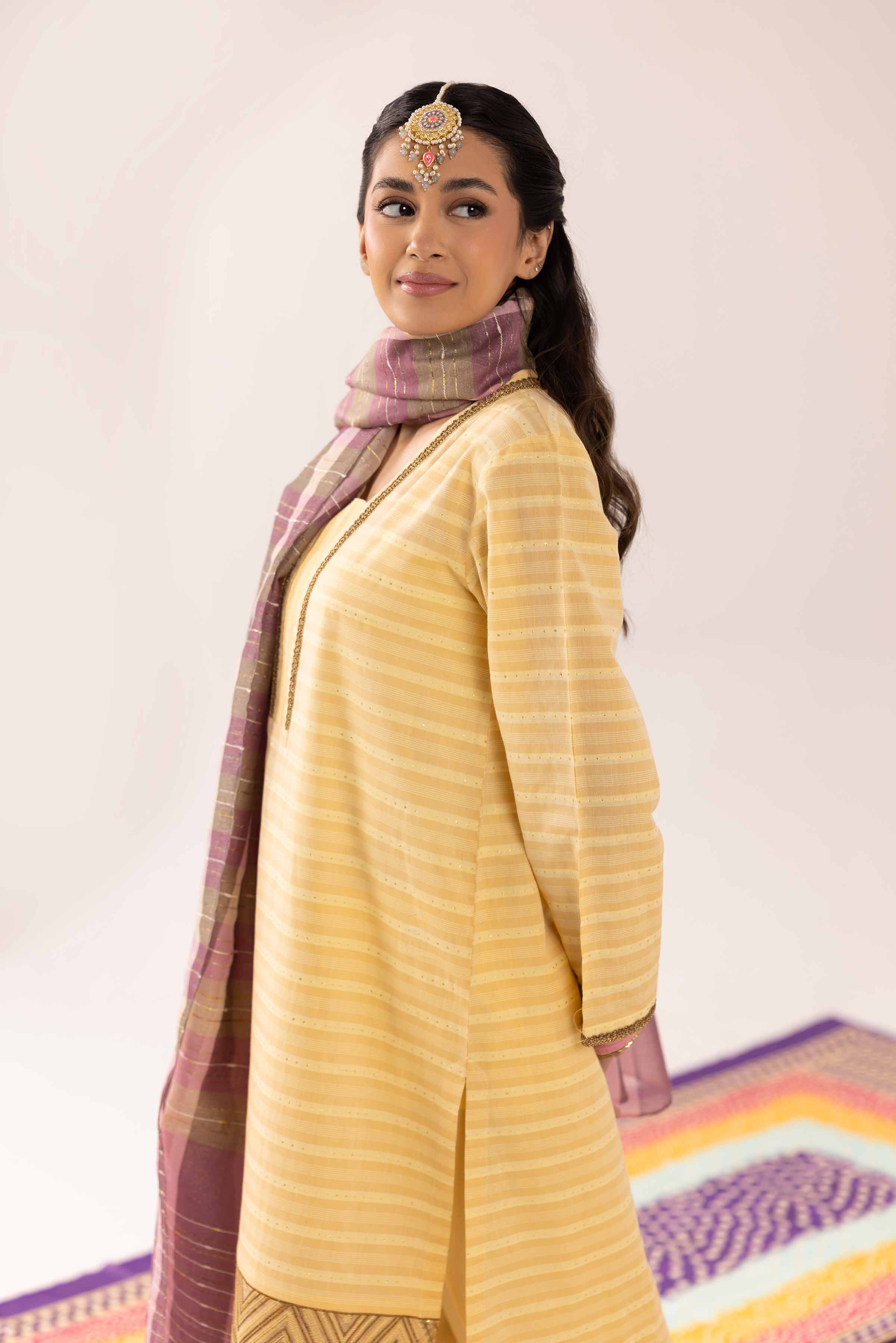 NishatUK - Yellow Embroidered  Jacquard 3-piece ready to wear Suit