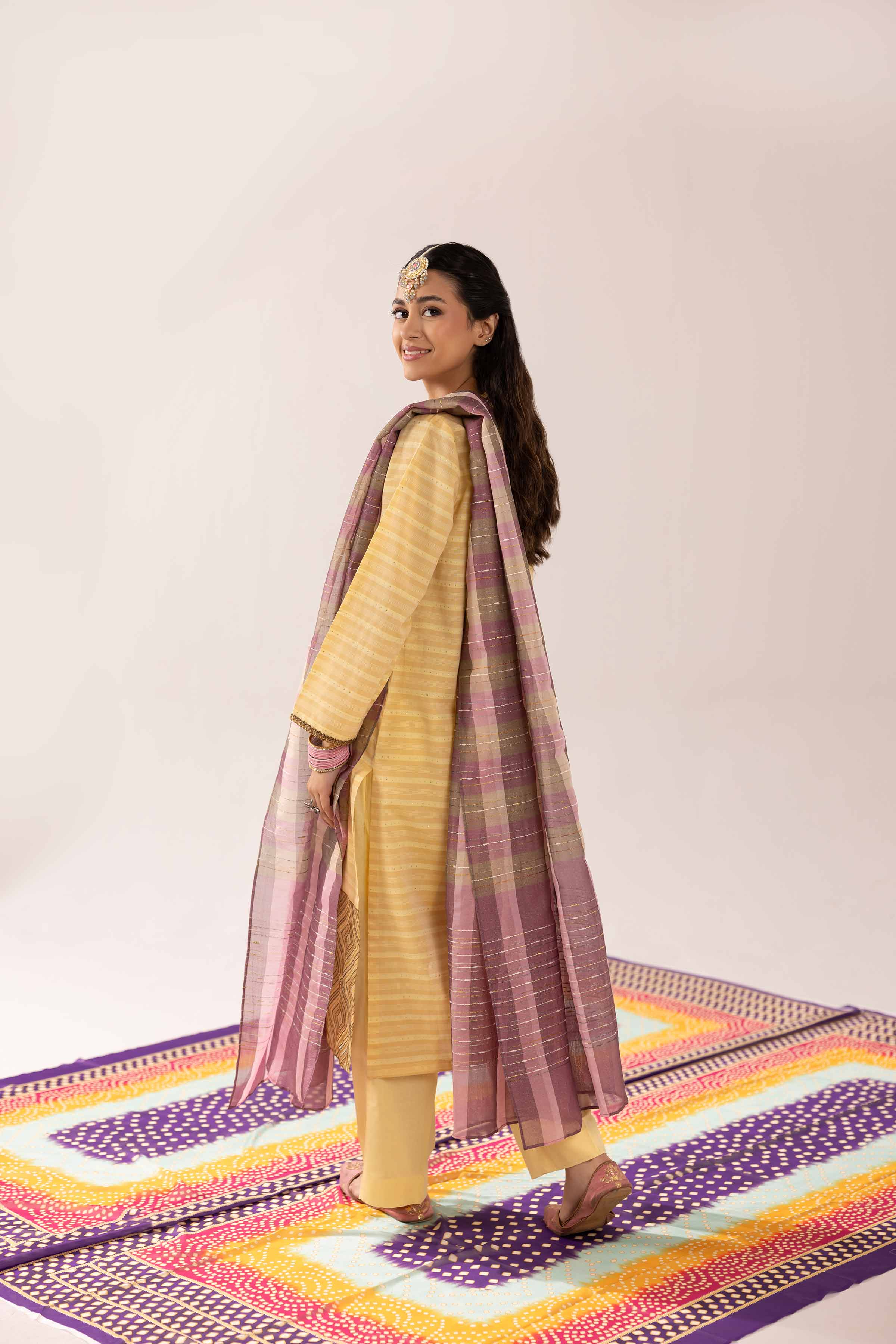 NishatUK - Yellow Embroidered  Jacquard 3-piece ready to wear Suit