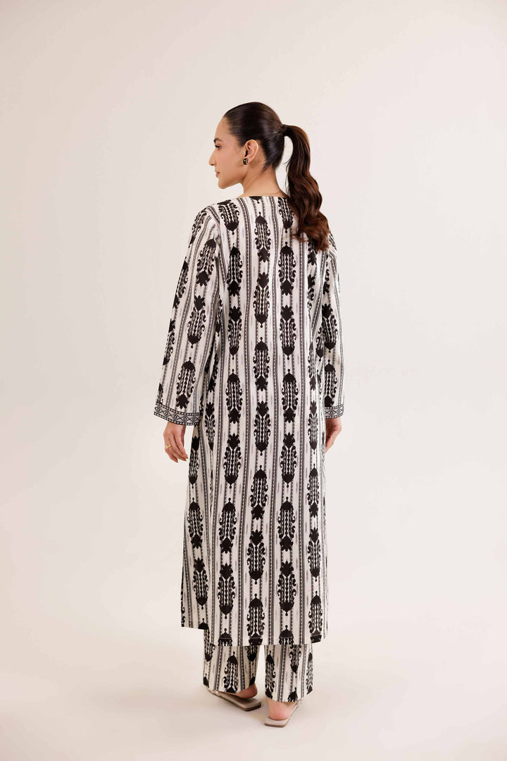 NishatUK - White Embroidered   Cambric 2-piece ready to wear Dress