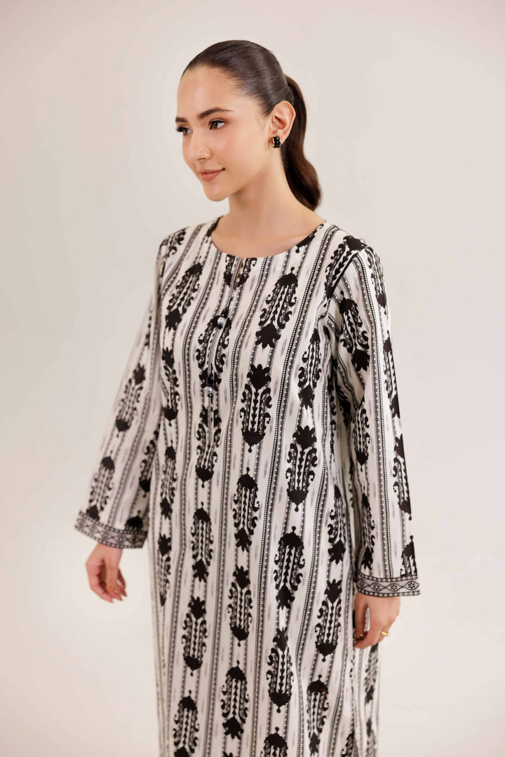 NishatUK - White Embroidered   Cambric 2-piece ready to wear Dress