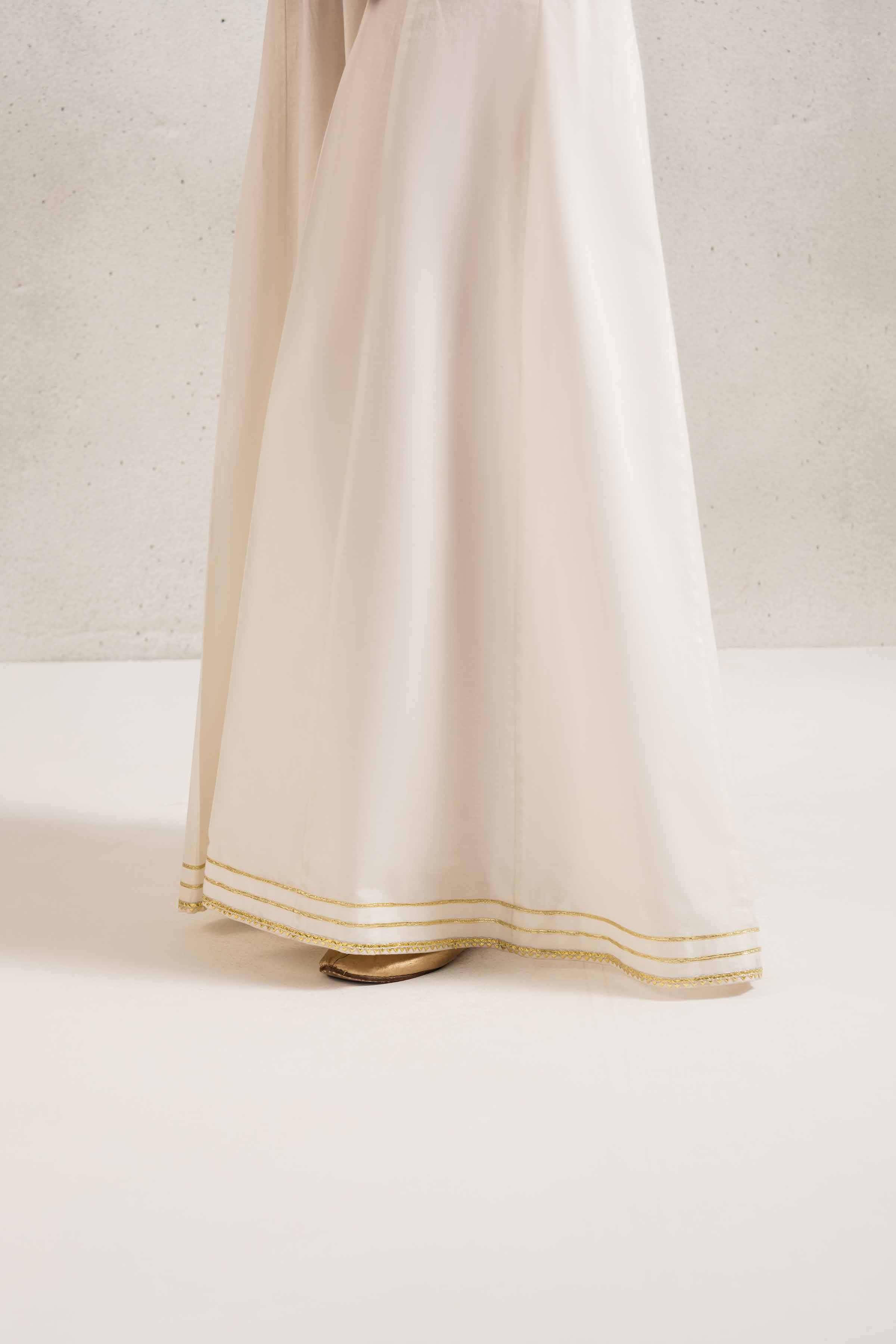 NishatUK - White Solids  Cambric 1-piece ready to wear Sharara