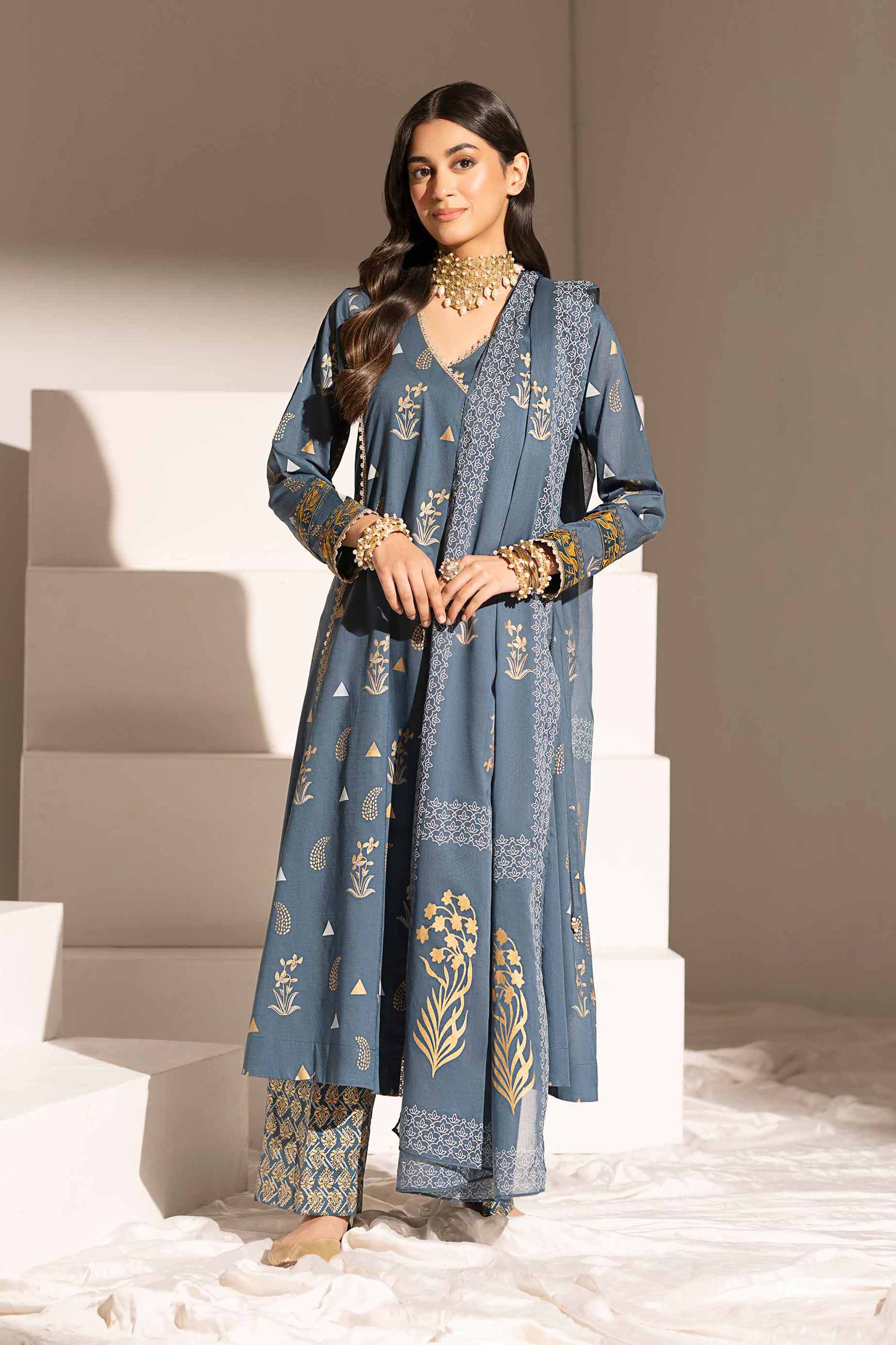NishatUK - Zinc Embroidered  Lawn 3-piece ready to wear Suit