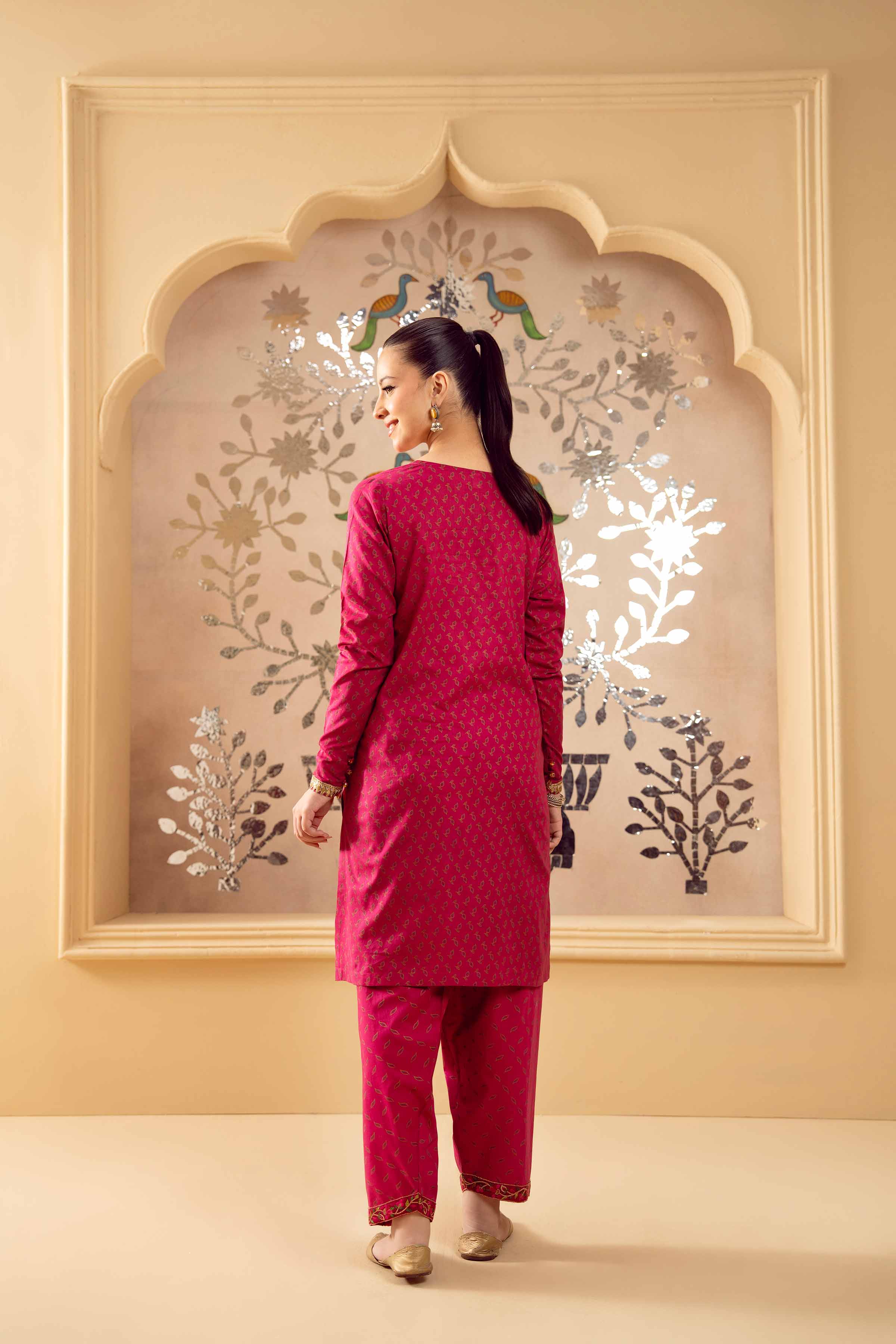 NishatUK - Shocking Pink Embroidered  Lawn 2-piece ready to wear Dress