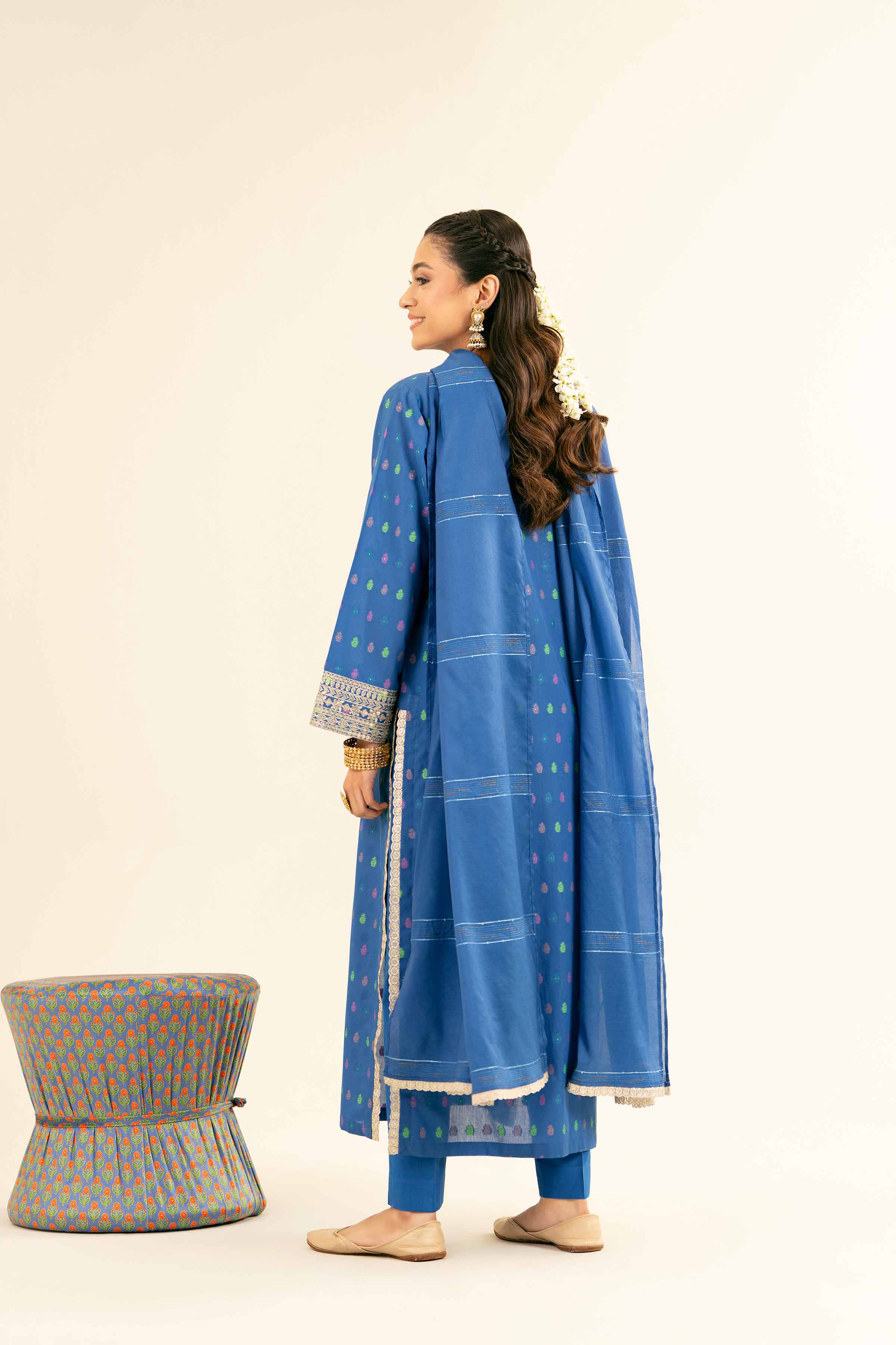 NishatUK - Blue Embroidered  Jacquard 3-piece ready to wear Suit