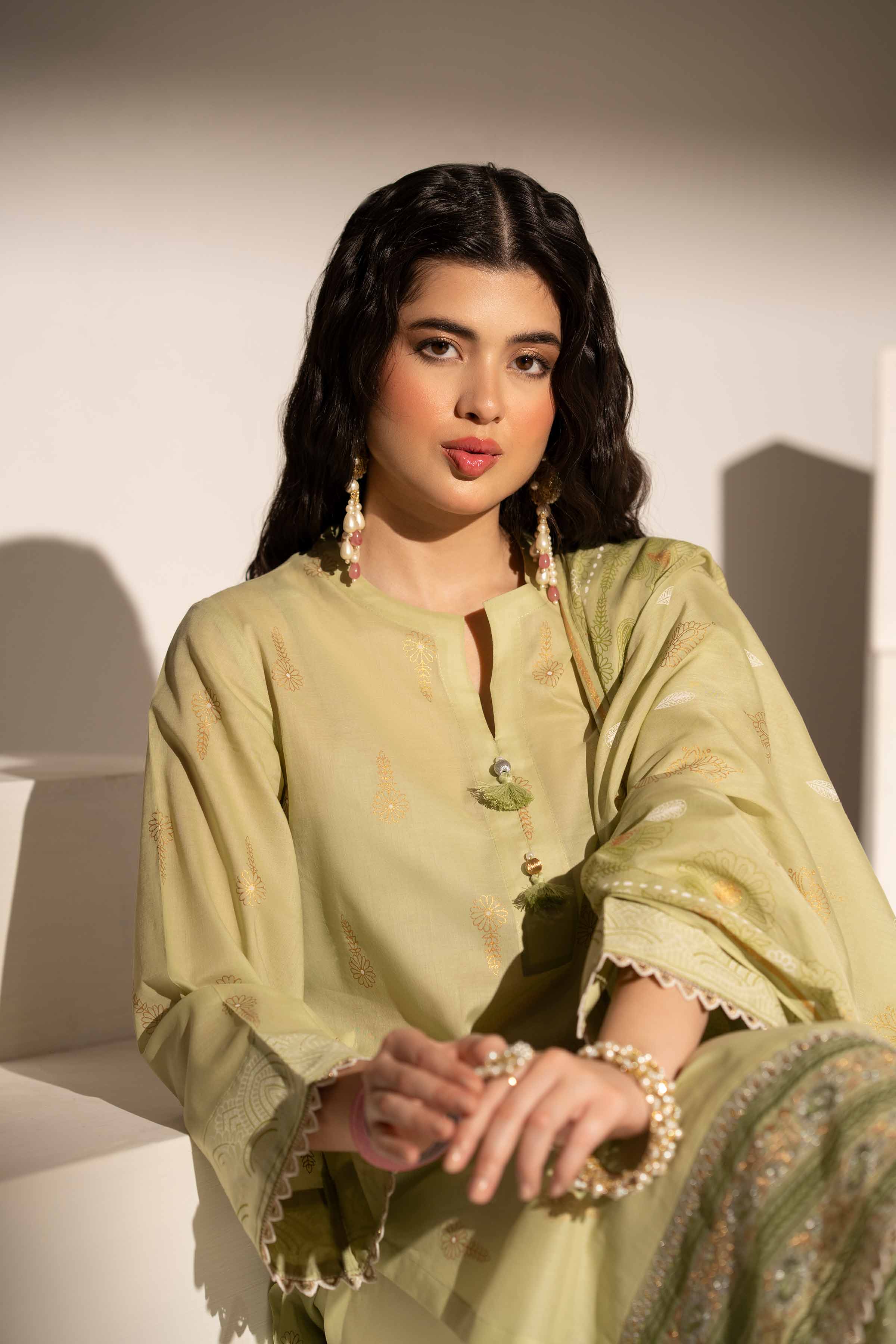 NishatUK - Pistachio Embroidered  Lawn 3-piece ready to wear Suit