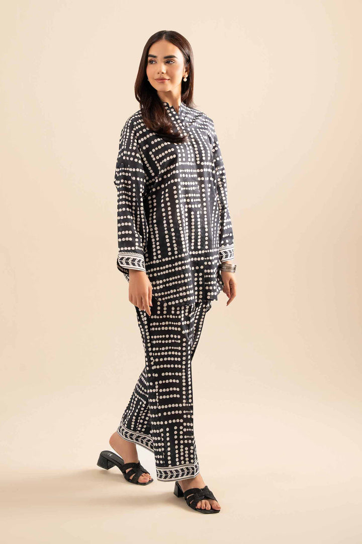 NishatUK - Black Printed Cotton 2-piece ready to wear Dress
