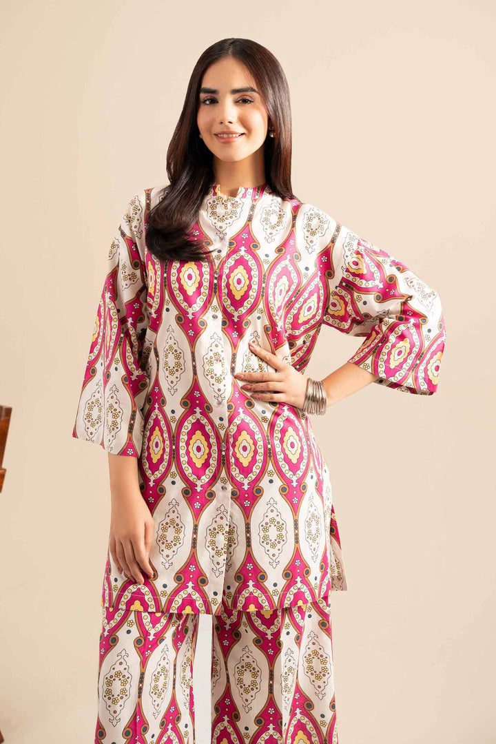 NishatUK - Pink Printed Cotton 2-piece ready to wear Dress