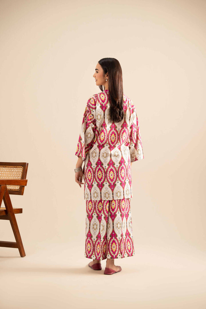 NishatUK - Pink Printed Cotton 2-piece ready to wear Dress