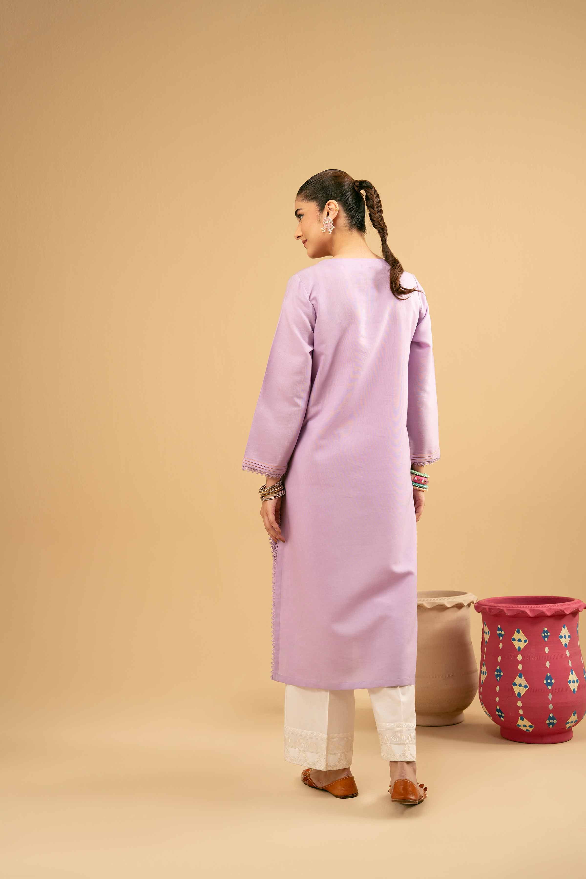 NishatUK - Purple Embroidered Cotton 1-piece ready to wear Shirt