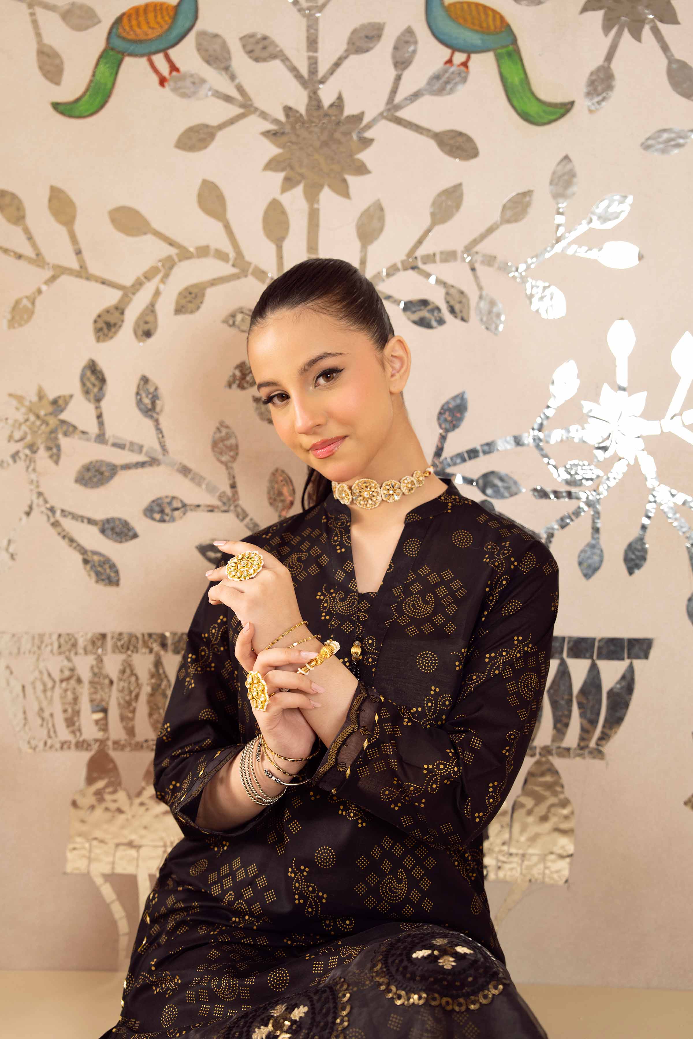 NishatUK - Black Embroidered  Lawn 1-piece ready to wear Shirt