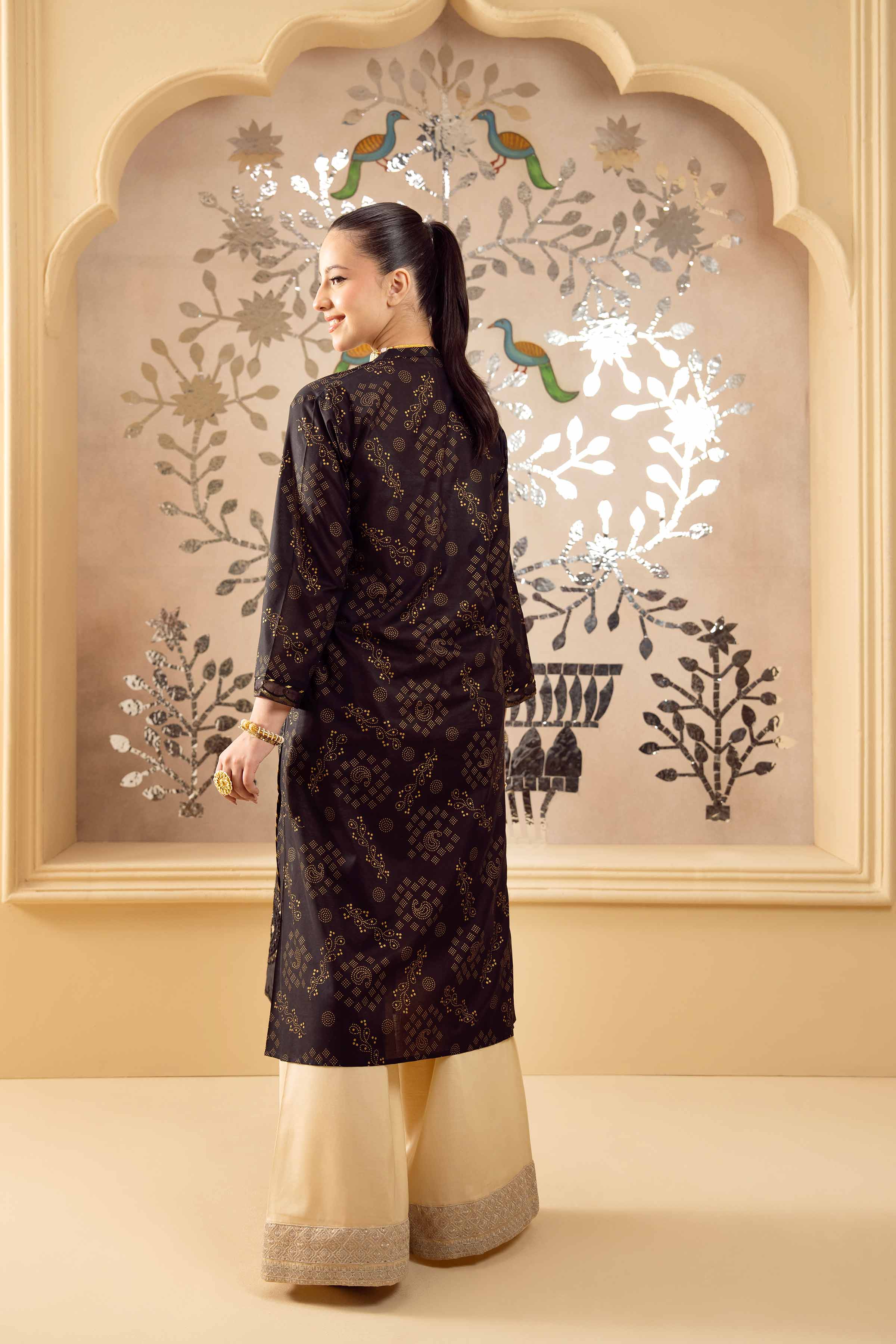 NishatUK - Black Embroidered  Lawn 1-piece ready to wear Shirt