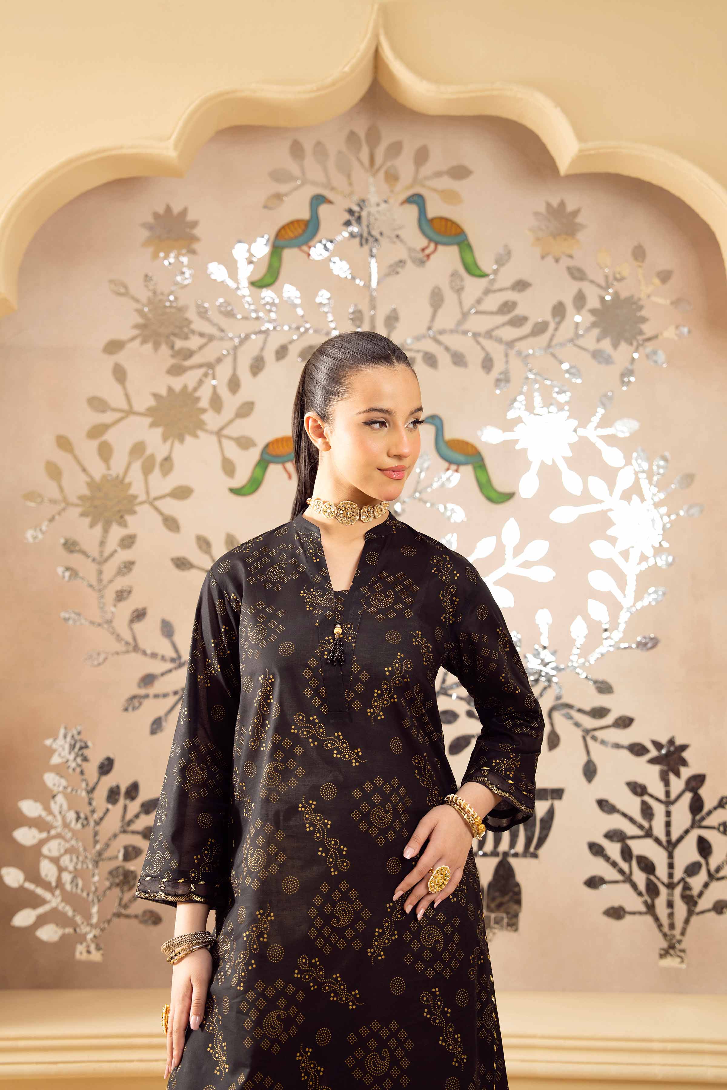 NishatUK - Black Embroidered  Lawn 1-piece ready to wear Shirt