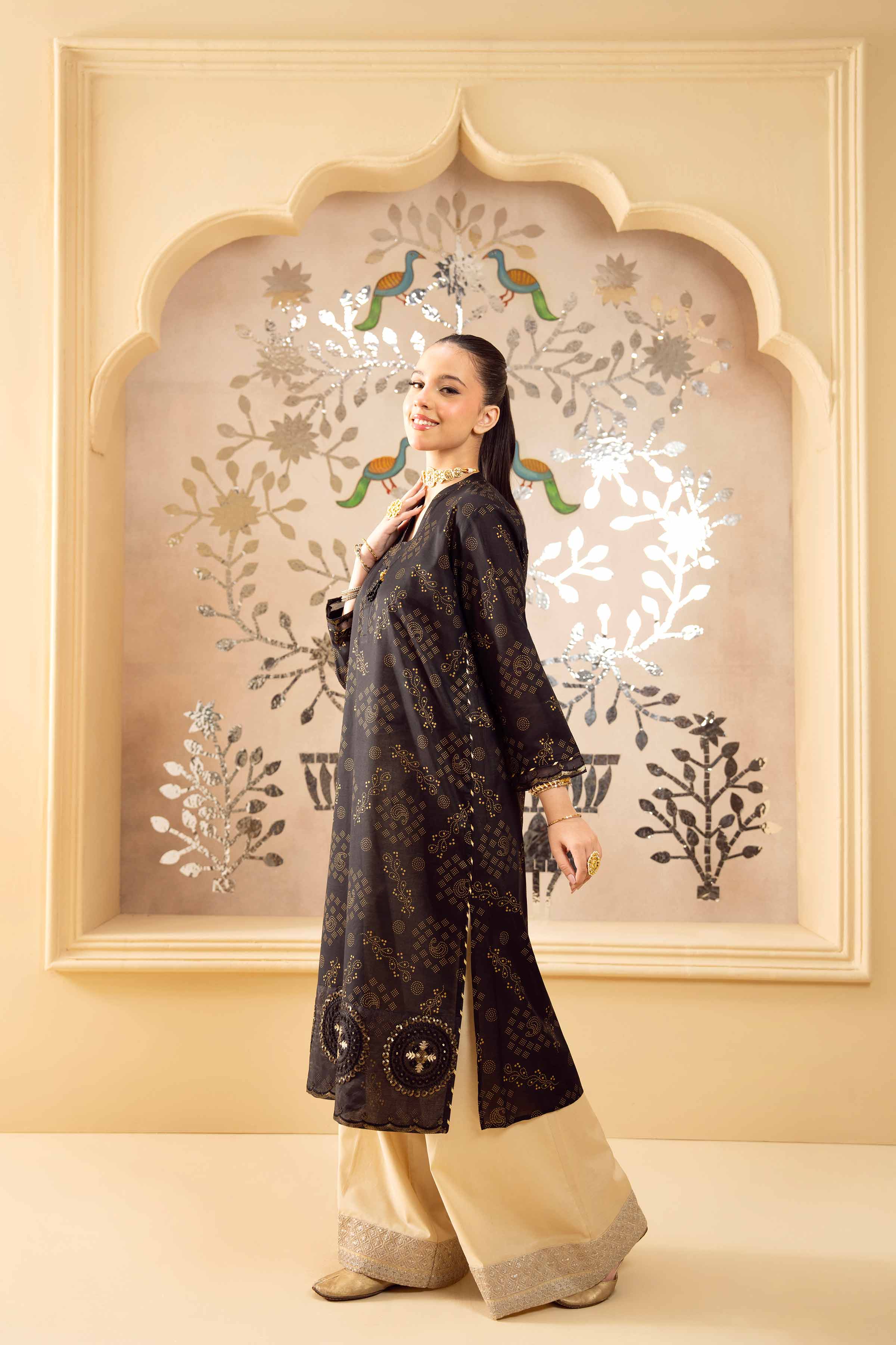 NishatUK - Black Embroidered  Lawn 1-piece ready to wear Shirt