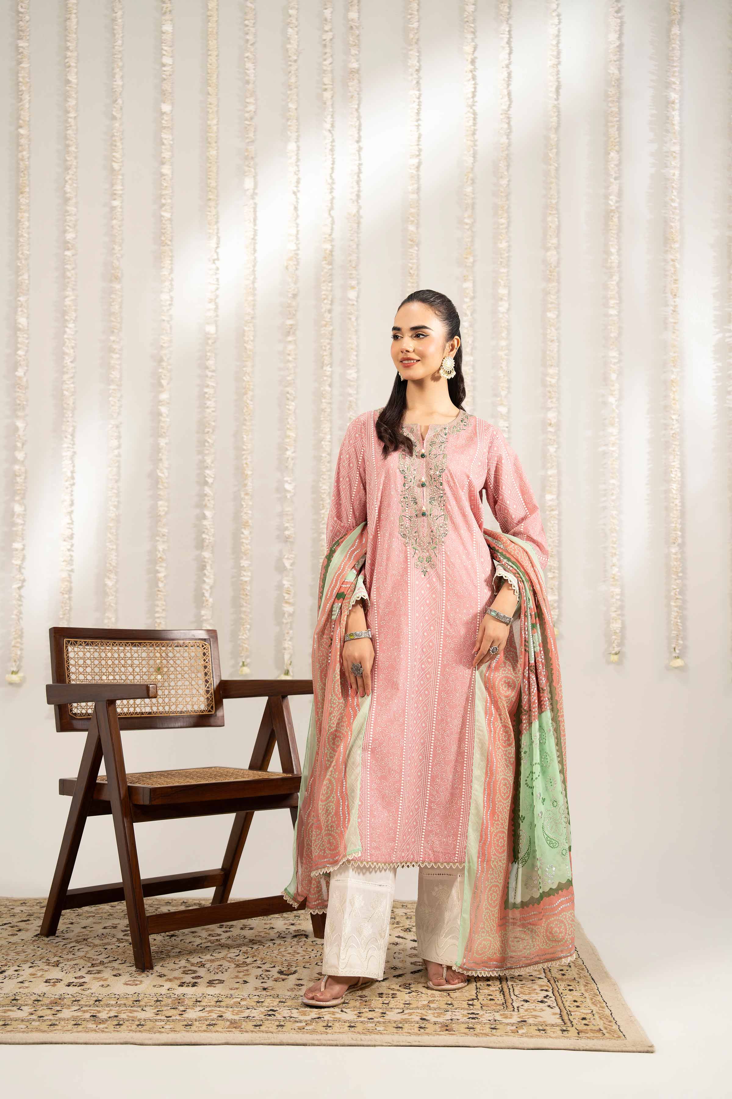 NishatUK - Pink Embroidered  Lawn 2-piece ready to wear Dress
