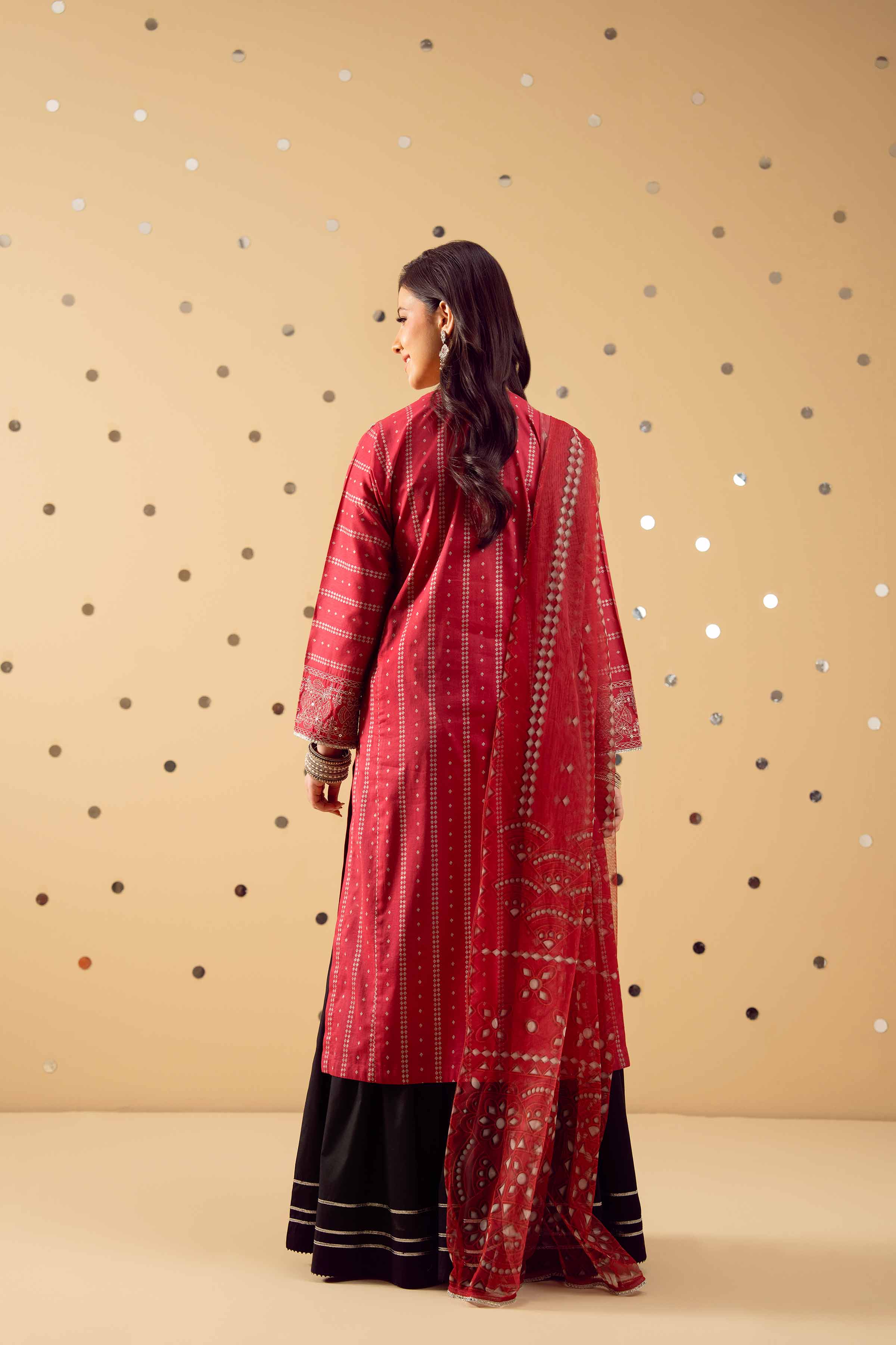 NishatUK - Red Embroidered Lawn 2-piece ready to wear Dress
