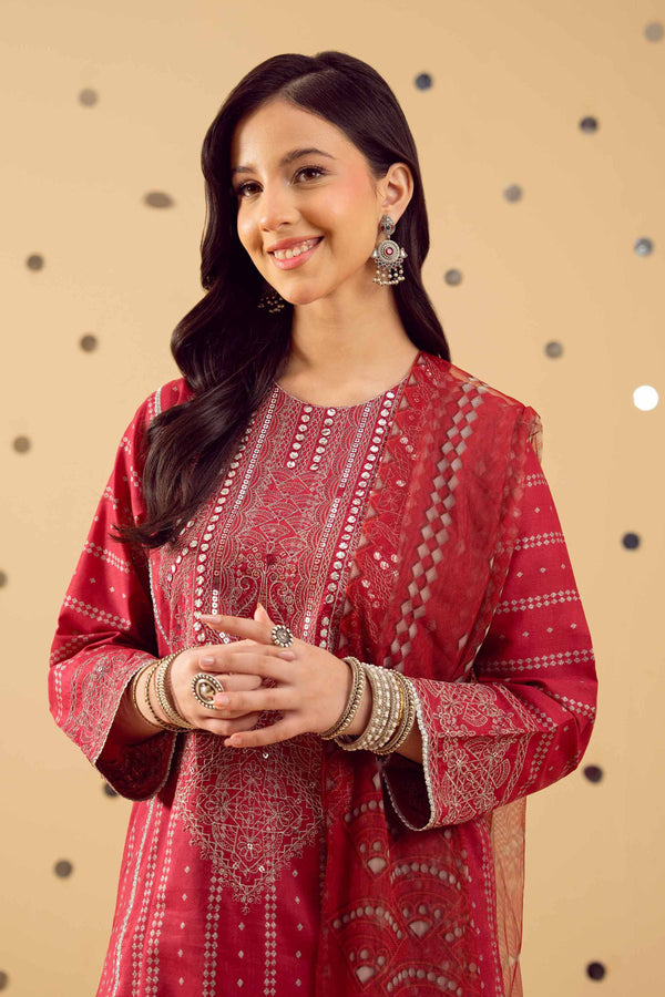 2 Piece - Printed Embroidered Suit - PE25-389 for Women - Pret Collection | Nishat | Shop Online