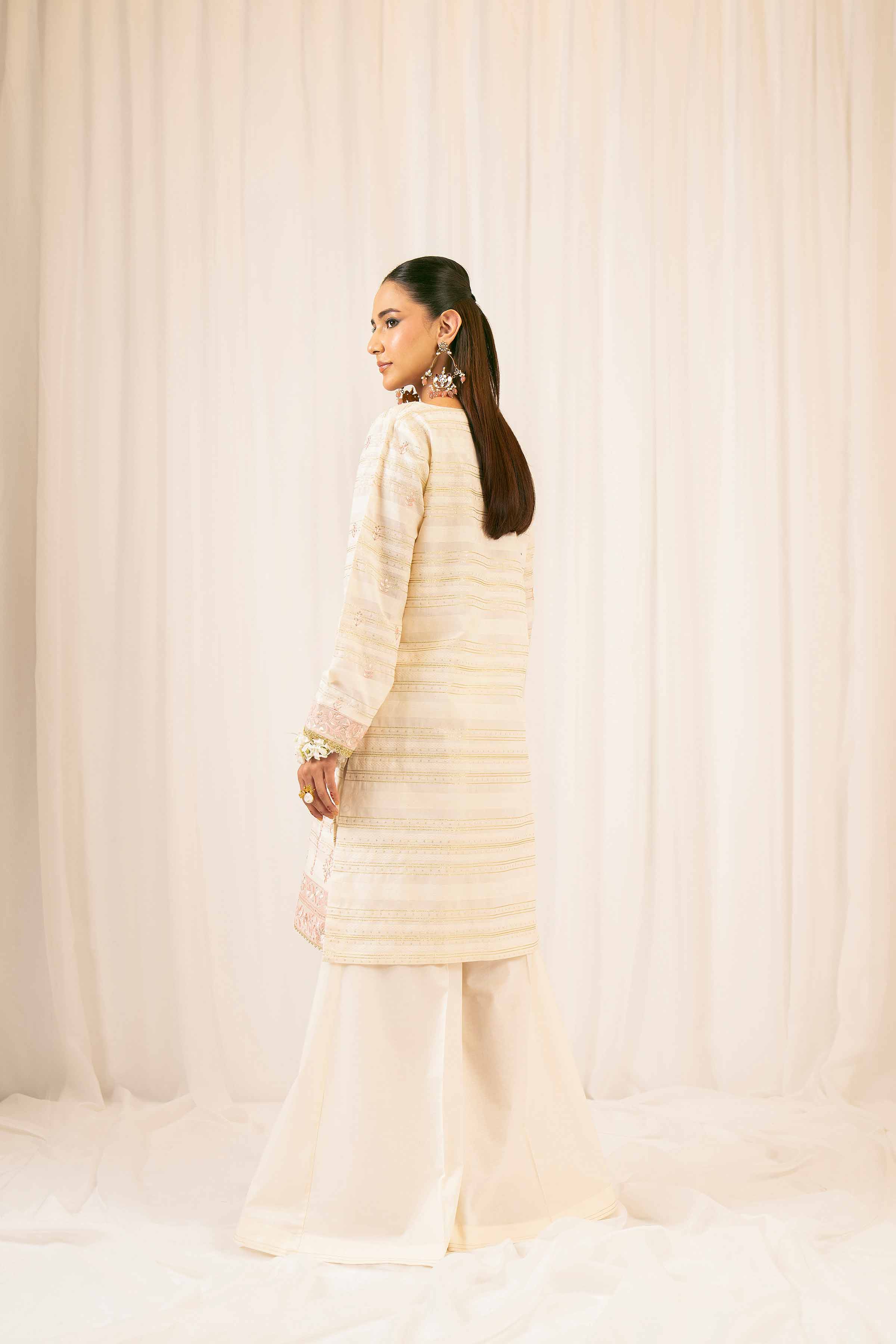 NishatUK - Beige Embroidered Jacquard 2-piece ready to wear Dress