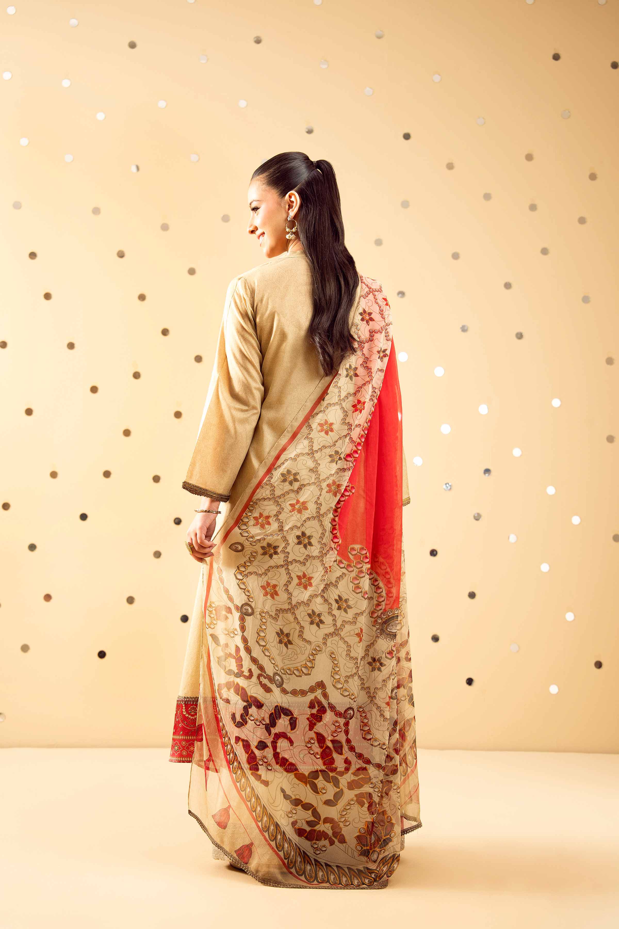 NishatUK - Beige Embroidered  Lawn 2-piece ready to wear Dress