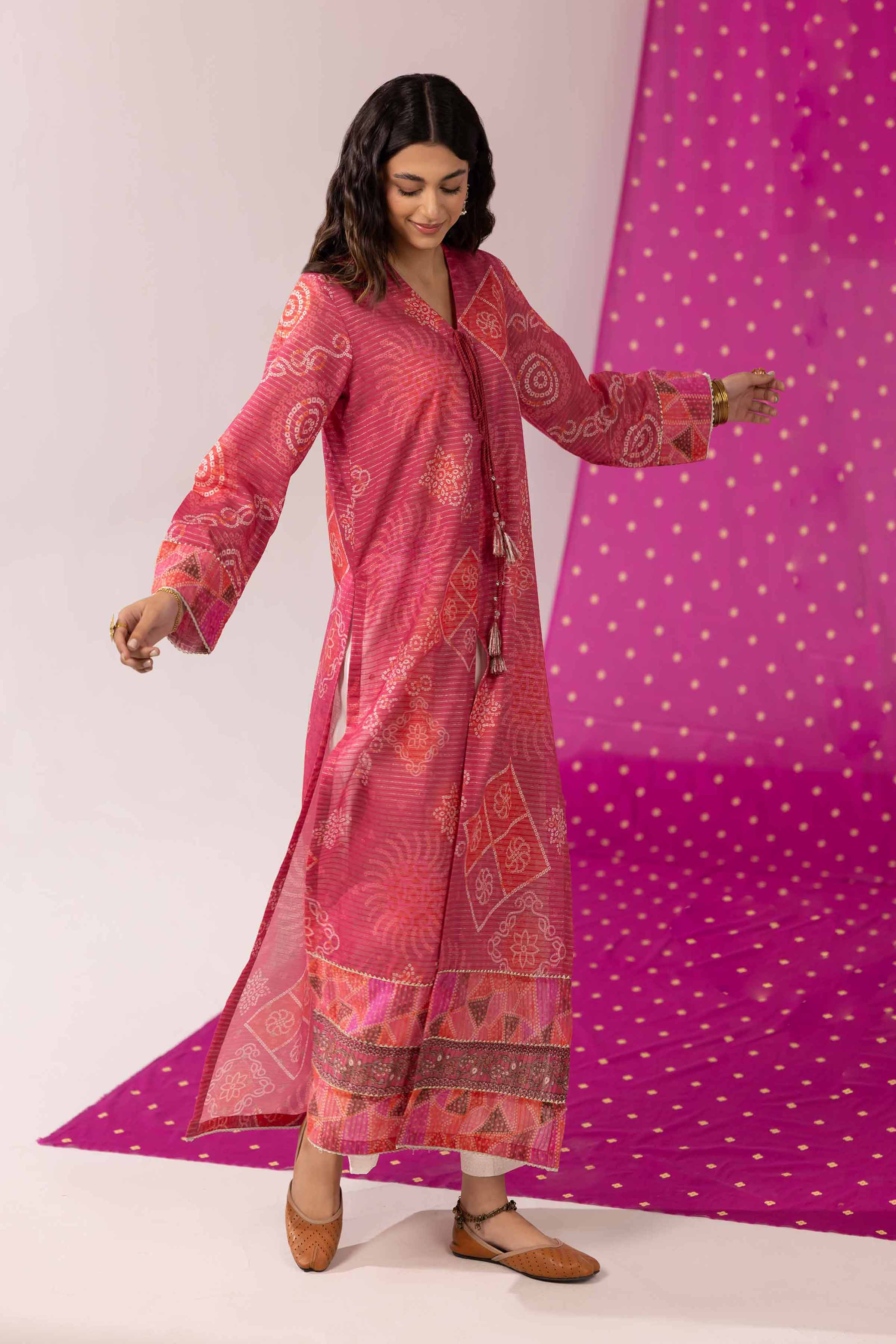NishatUK - Pink Printed Jacquard 1-piece ready to wear Shirt