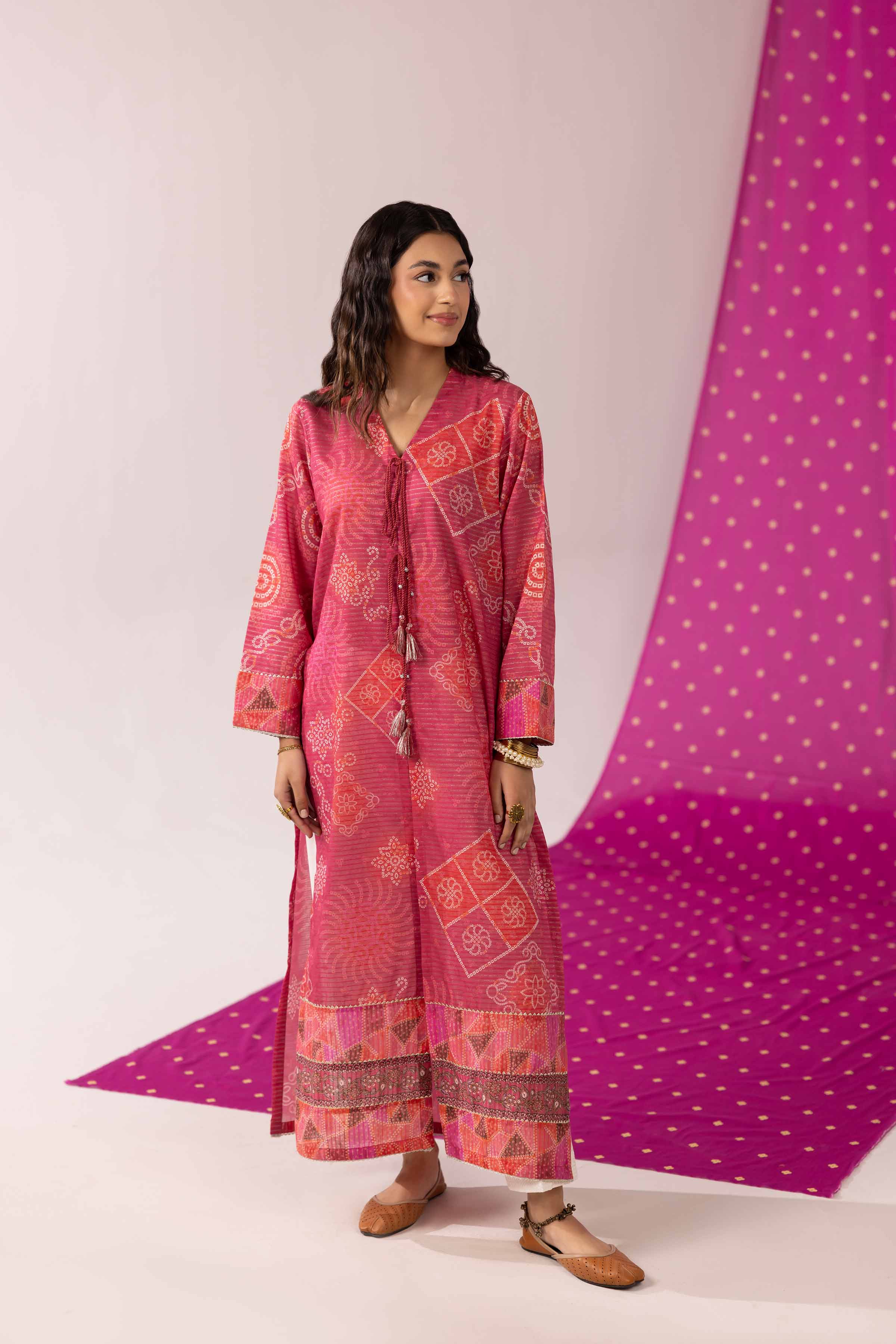 NishatUK - Pink Printed Jacquard 1-piece ready to wear Shirt