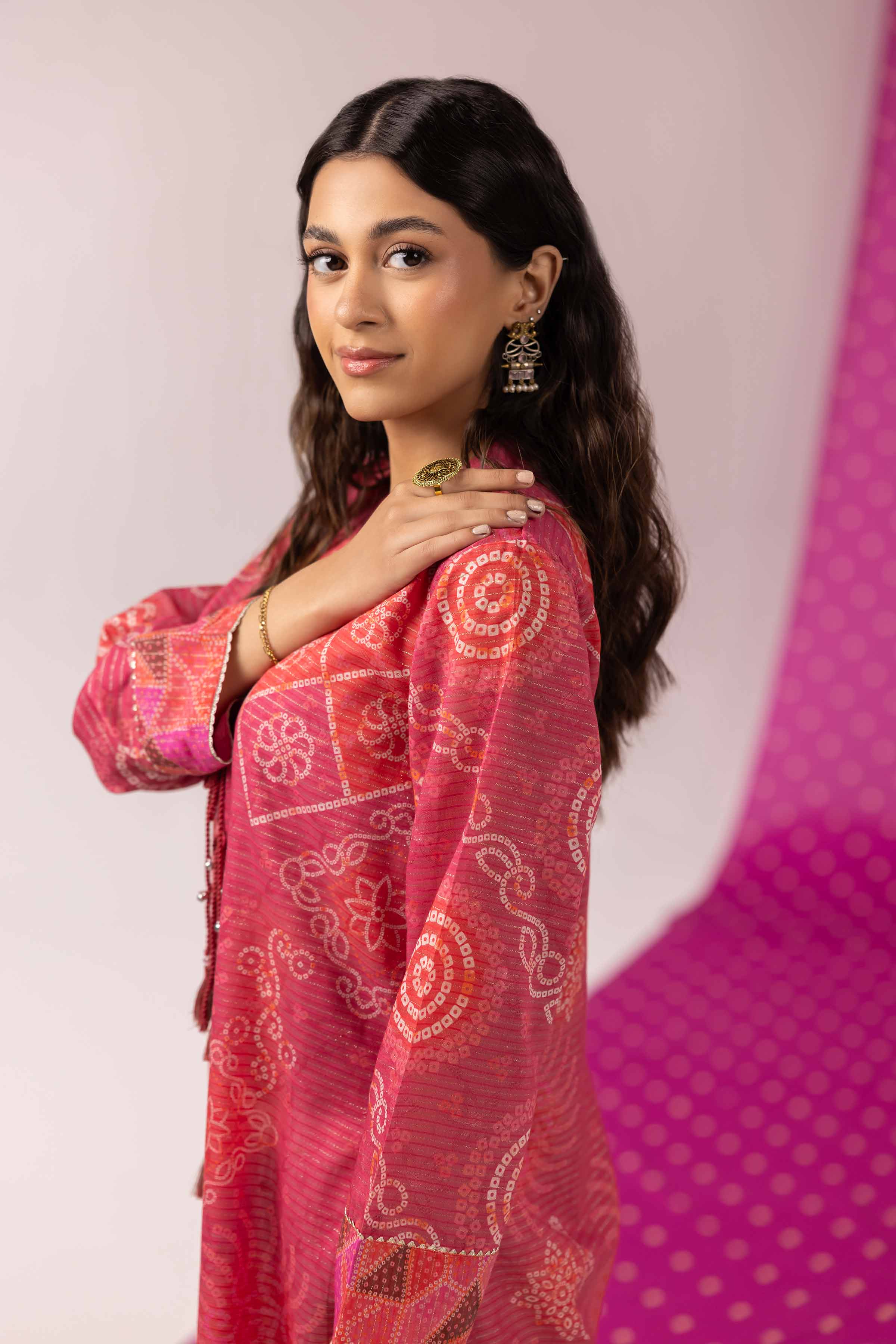 NishatUK - Pink Printed Jacquard 1-piece ready to wear Shirt