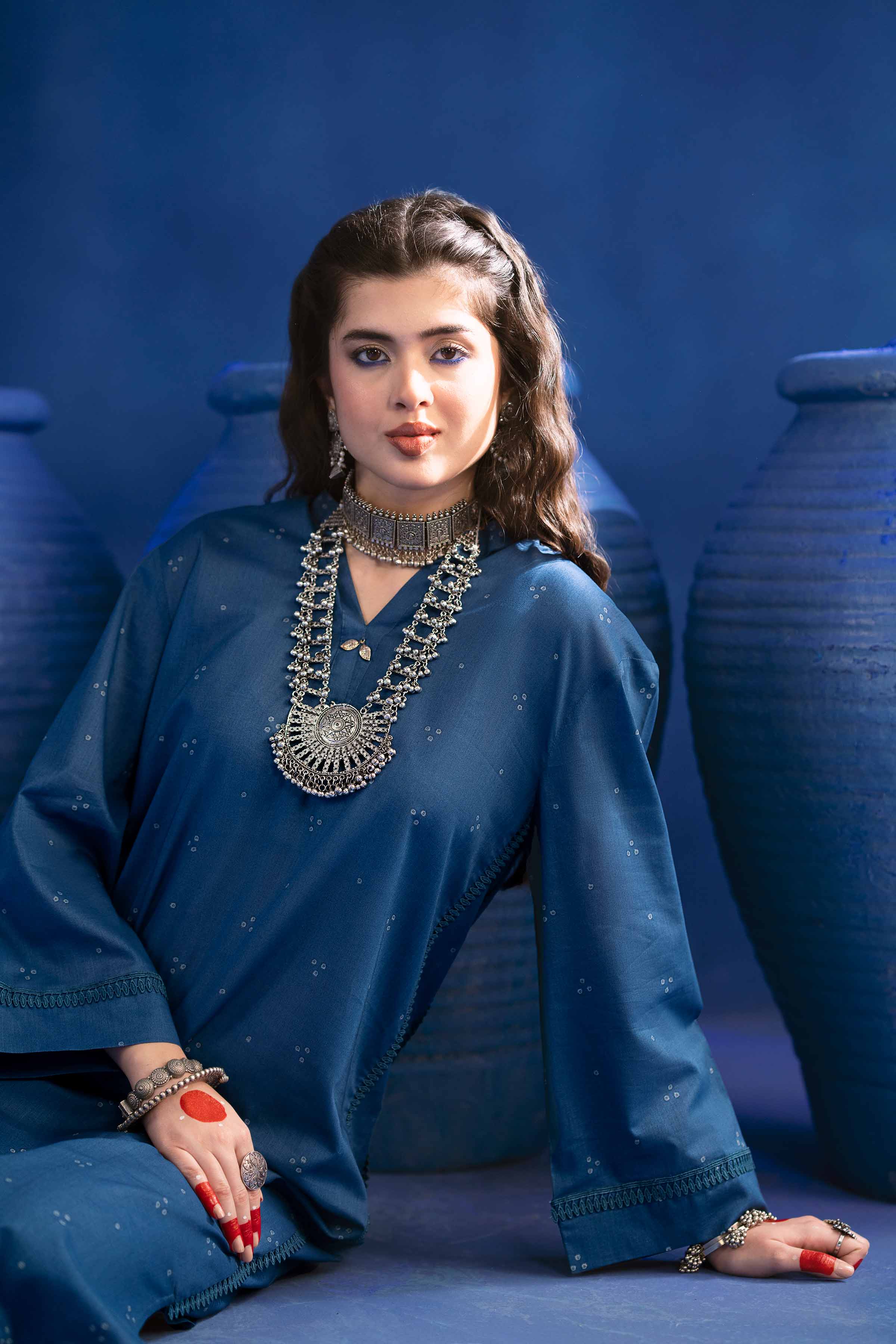 NishatUK - Blue Printed Lawn 2-piece ready to wear Dress