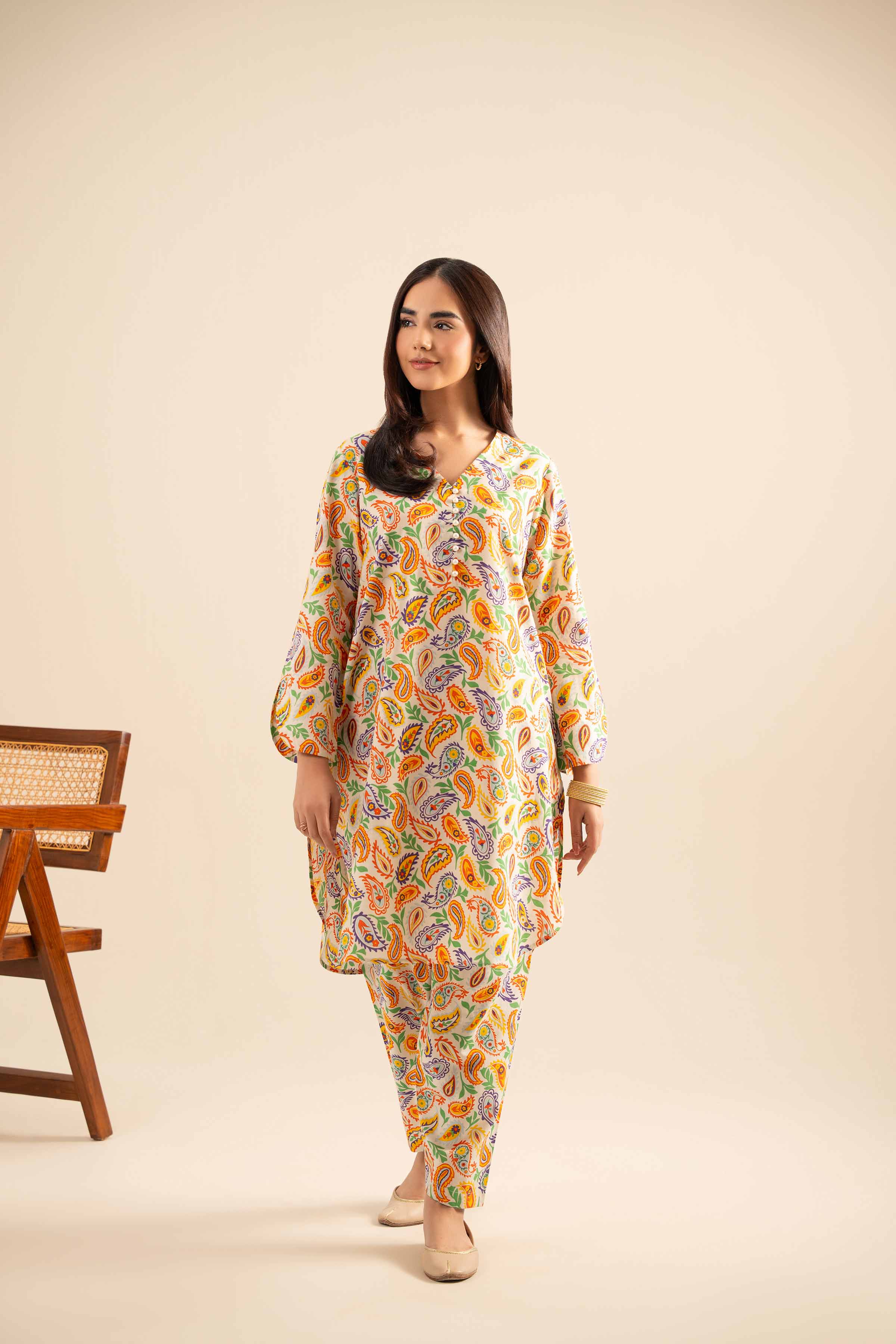 NishatUK - Multi Printed Cotton 2-piece ready to wear Dress