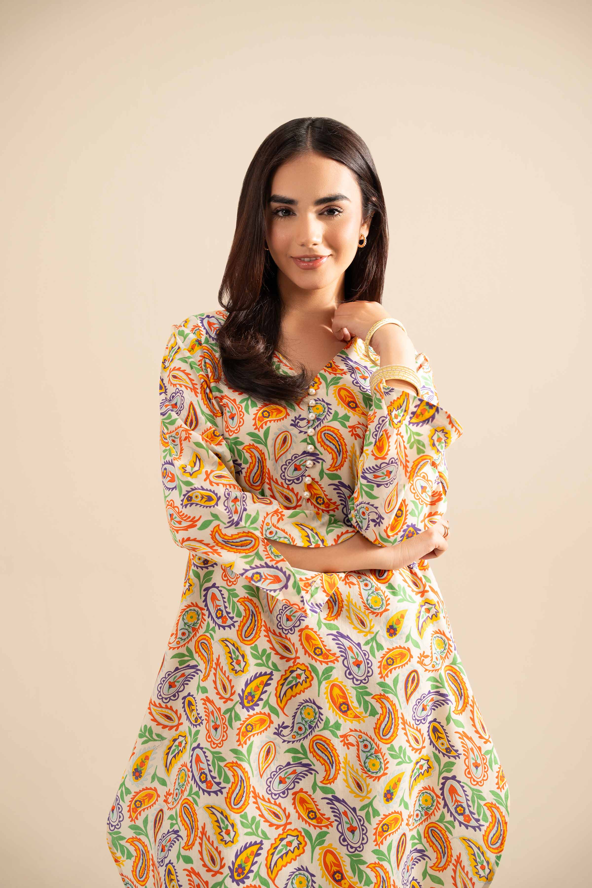 NishatUK - Multi Printed Cotton 2-piece ready to wear Dress