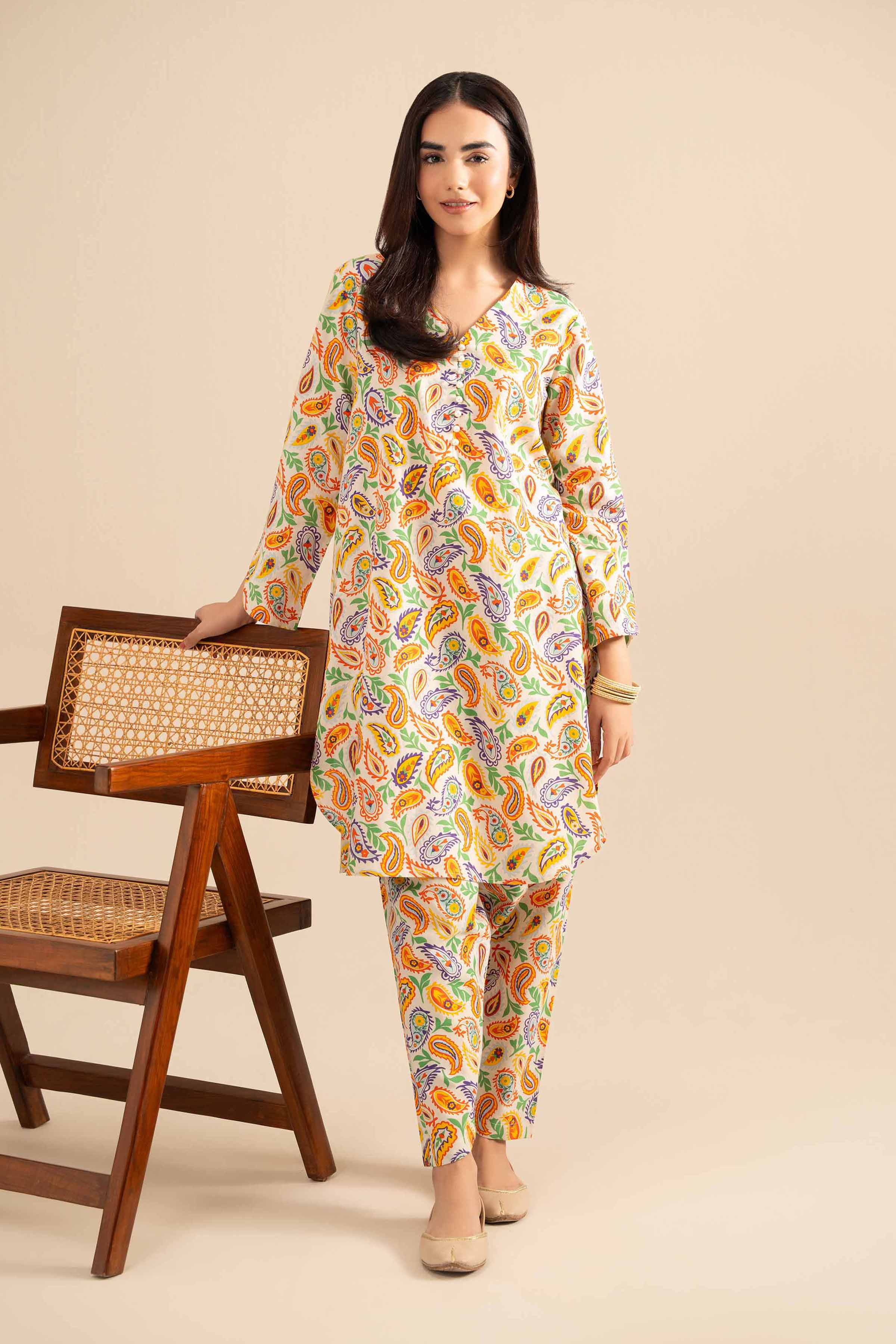 NishatUK - Multi Printed Cotton 2-piece ready to wear Dress