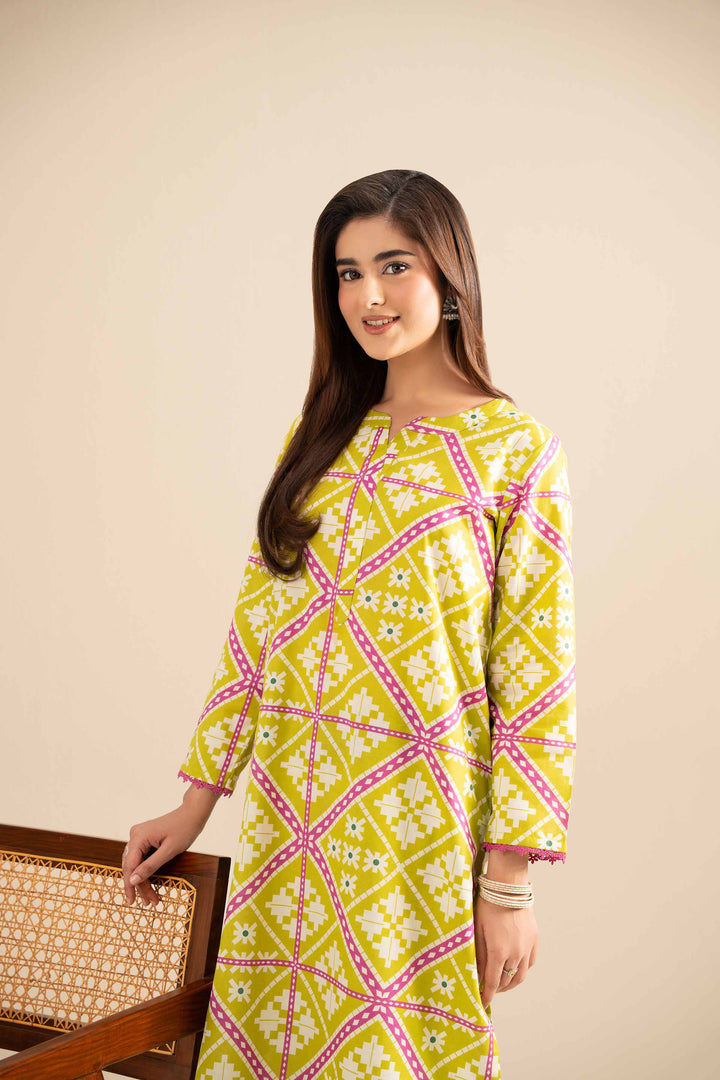 NishatUK - Green Printed Cotton 2-piece ready to wear Dress