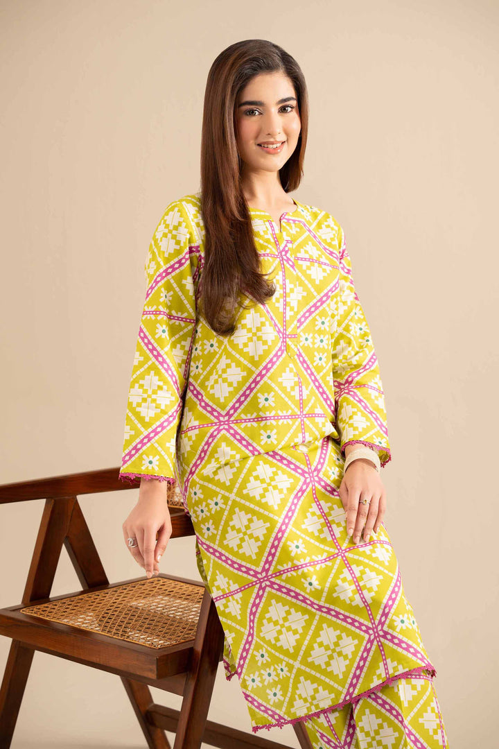 NishatUK - Green Printed Cotton 2-piece ready to wear Dress