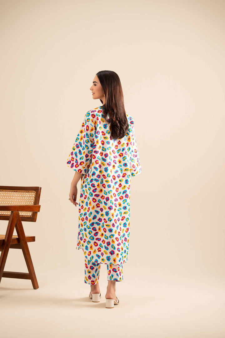 NishatUK - Beige Printed Cotton 2-piece ready to wear Dress