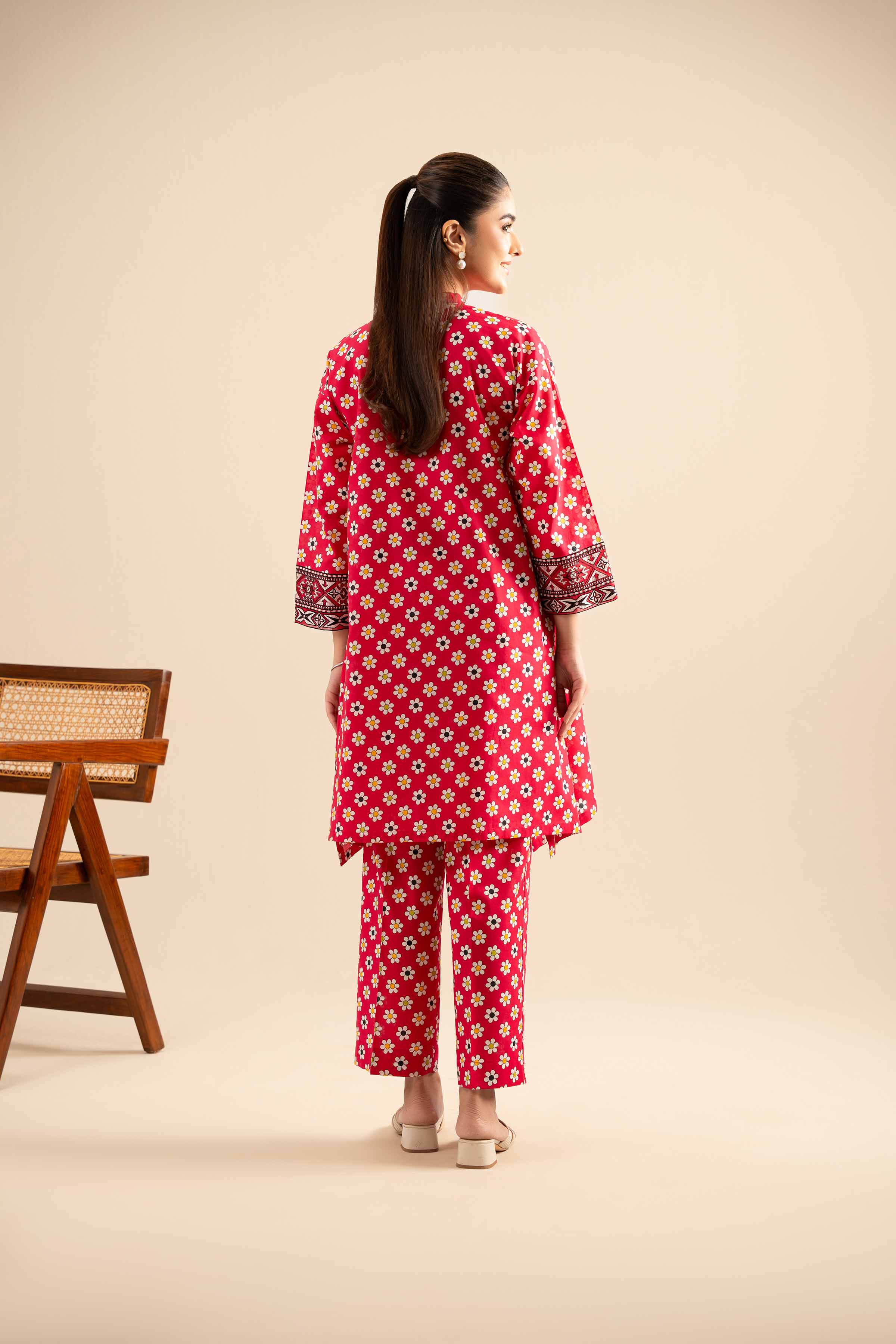 NishatUK - Pink Embroidered  Cotton 2-piece ready to wear Dress