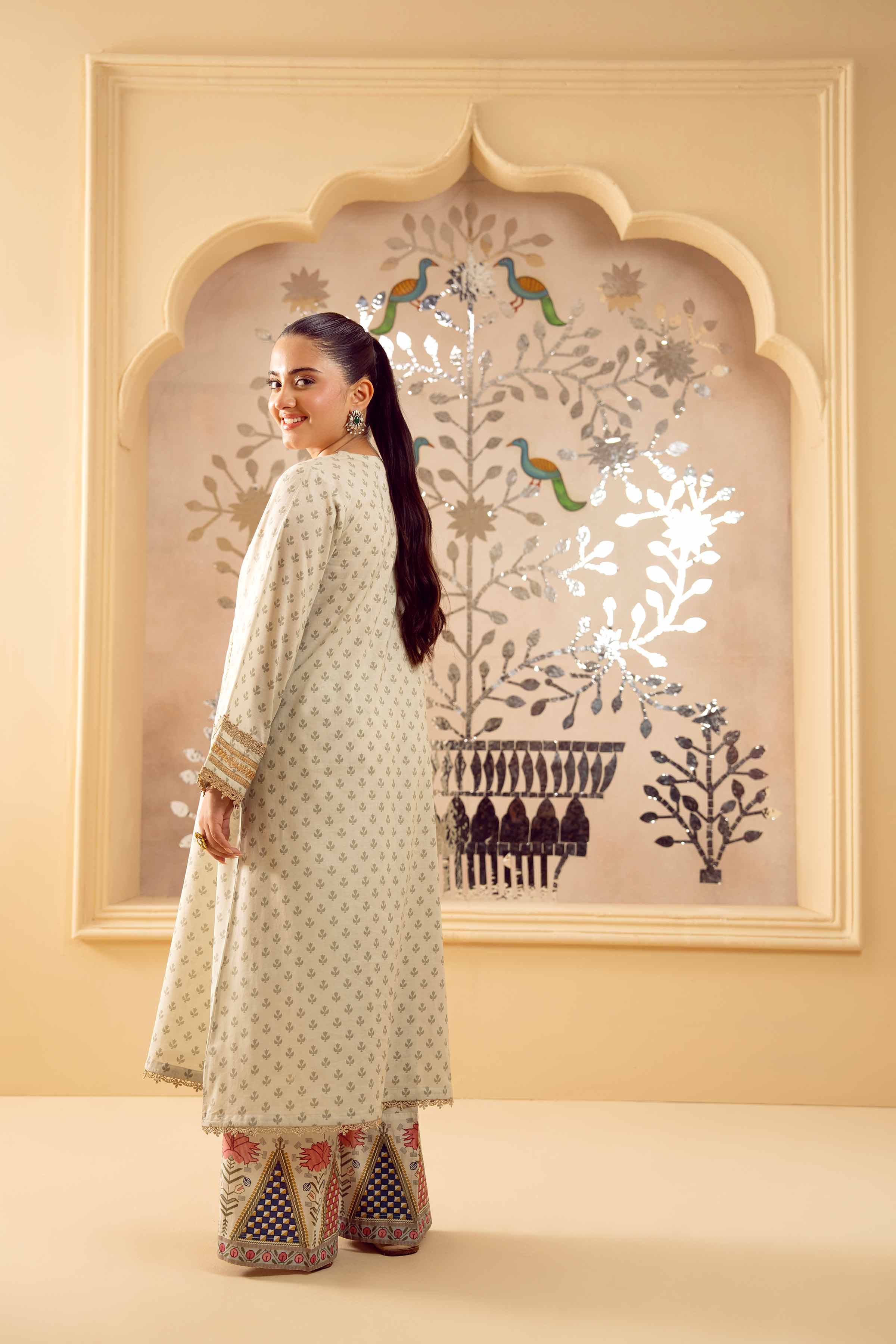 NishatUK - French Grey Embroidered Lawn 2-piece ready to wear Dress