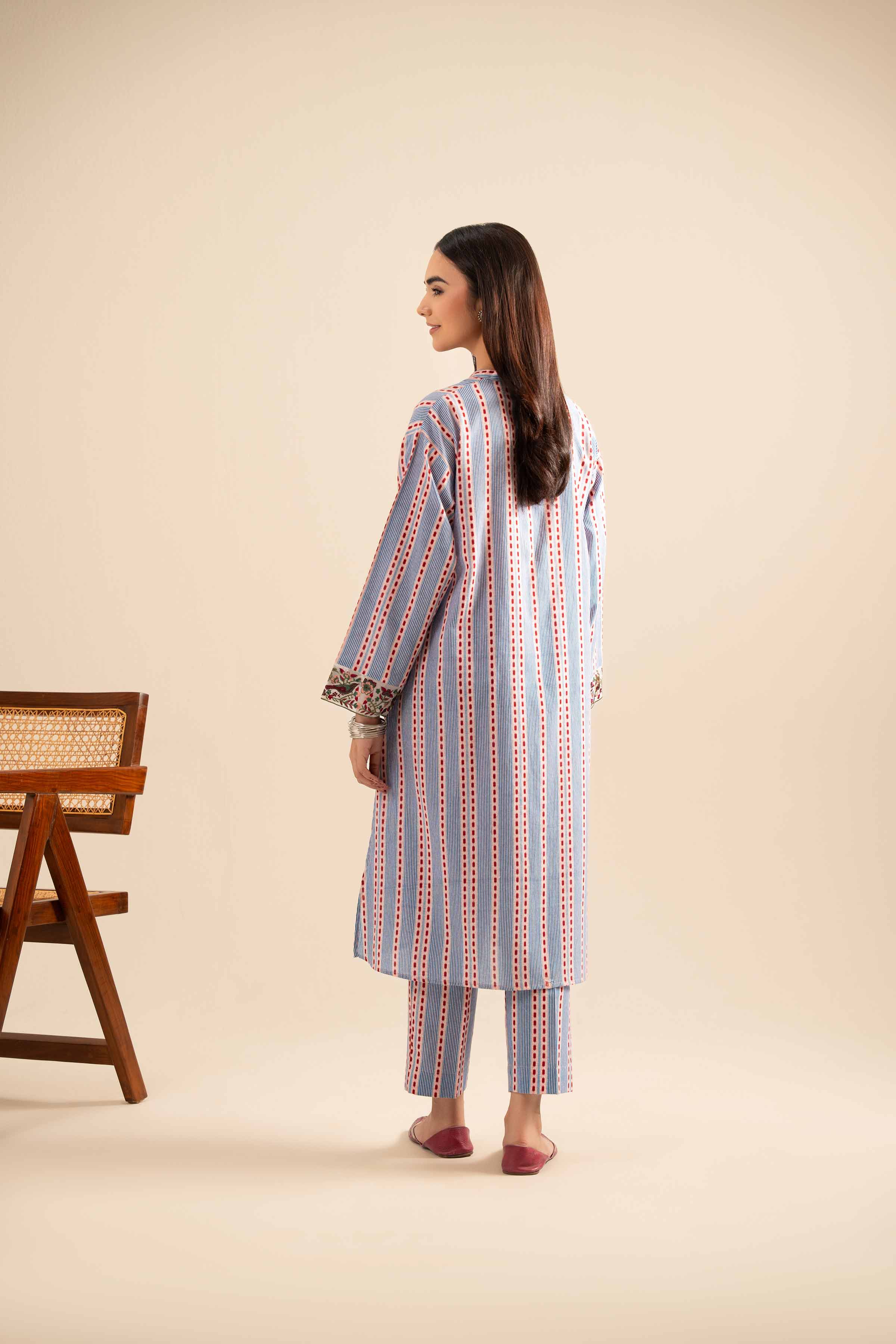 NishatUK - Pink Embroidered  Cotton 2-piece ready to wear Dress