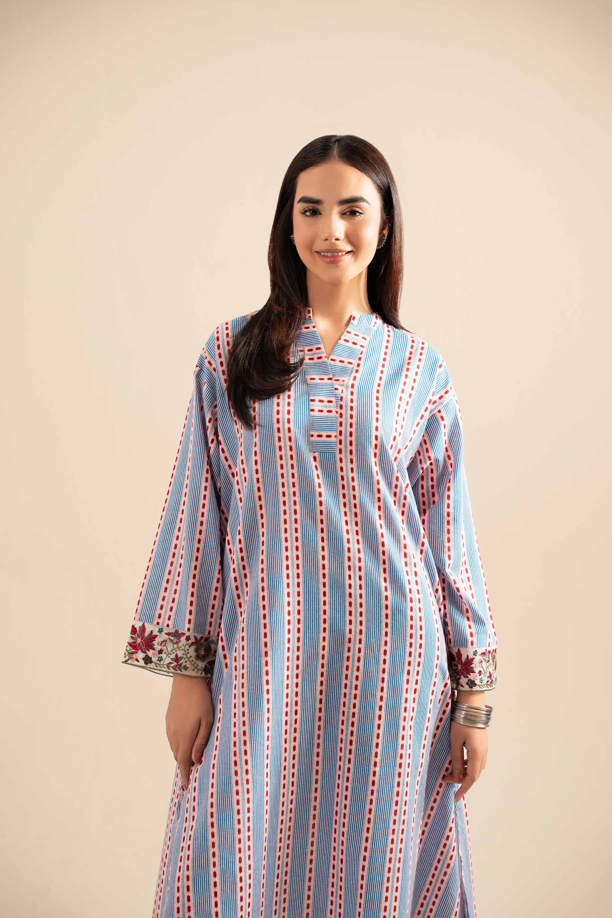 NishatUK - Pink Embroidered  Cotton 2-piece ready to wear Dress