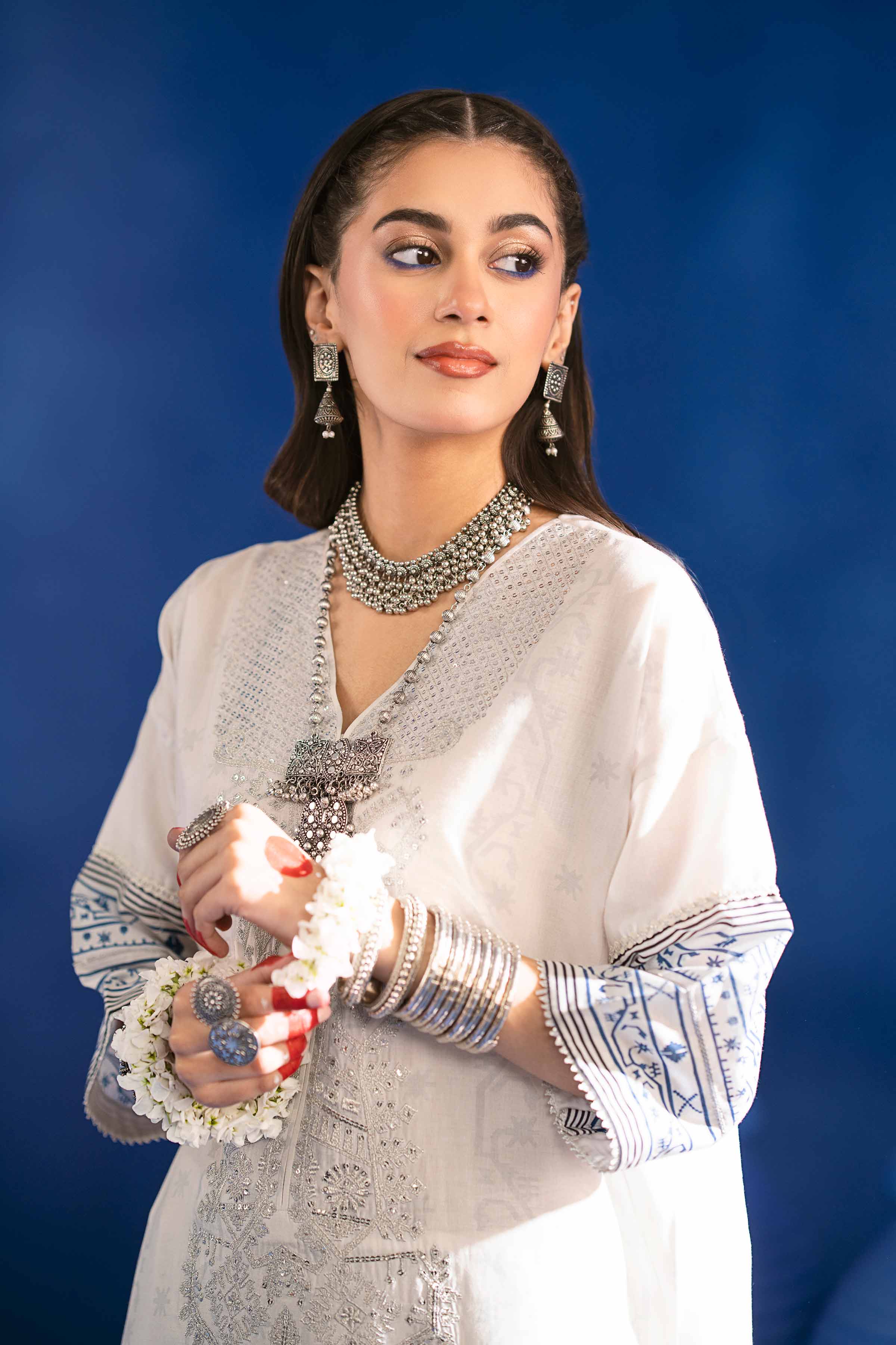NishatUK - Blue Embroidered  Lawn 1-piece ready to wear Shirt