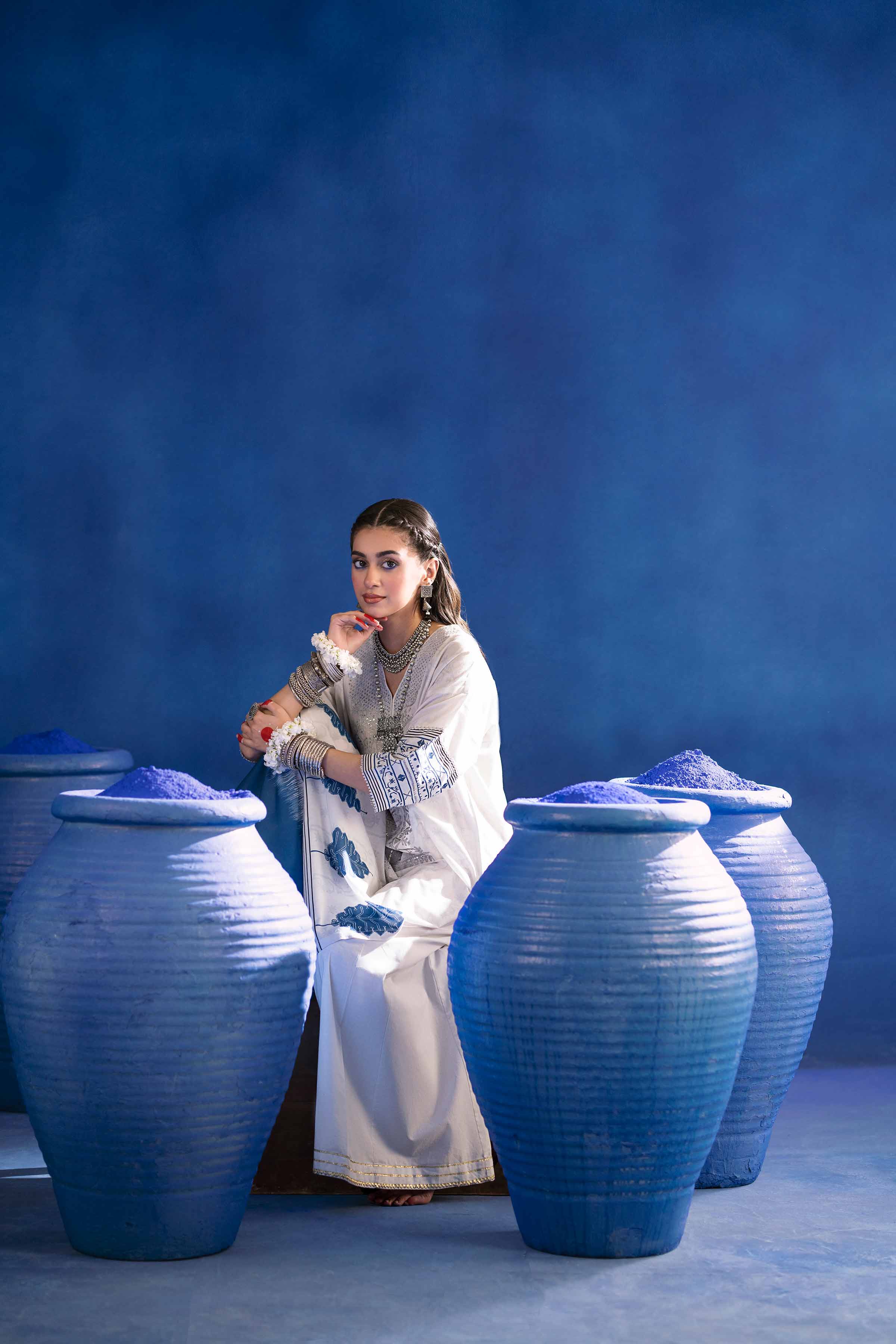 NishatUK - Blue Embroidered  Lawn 1-piece ready to wear Shirt