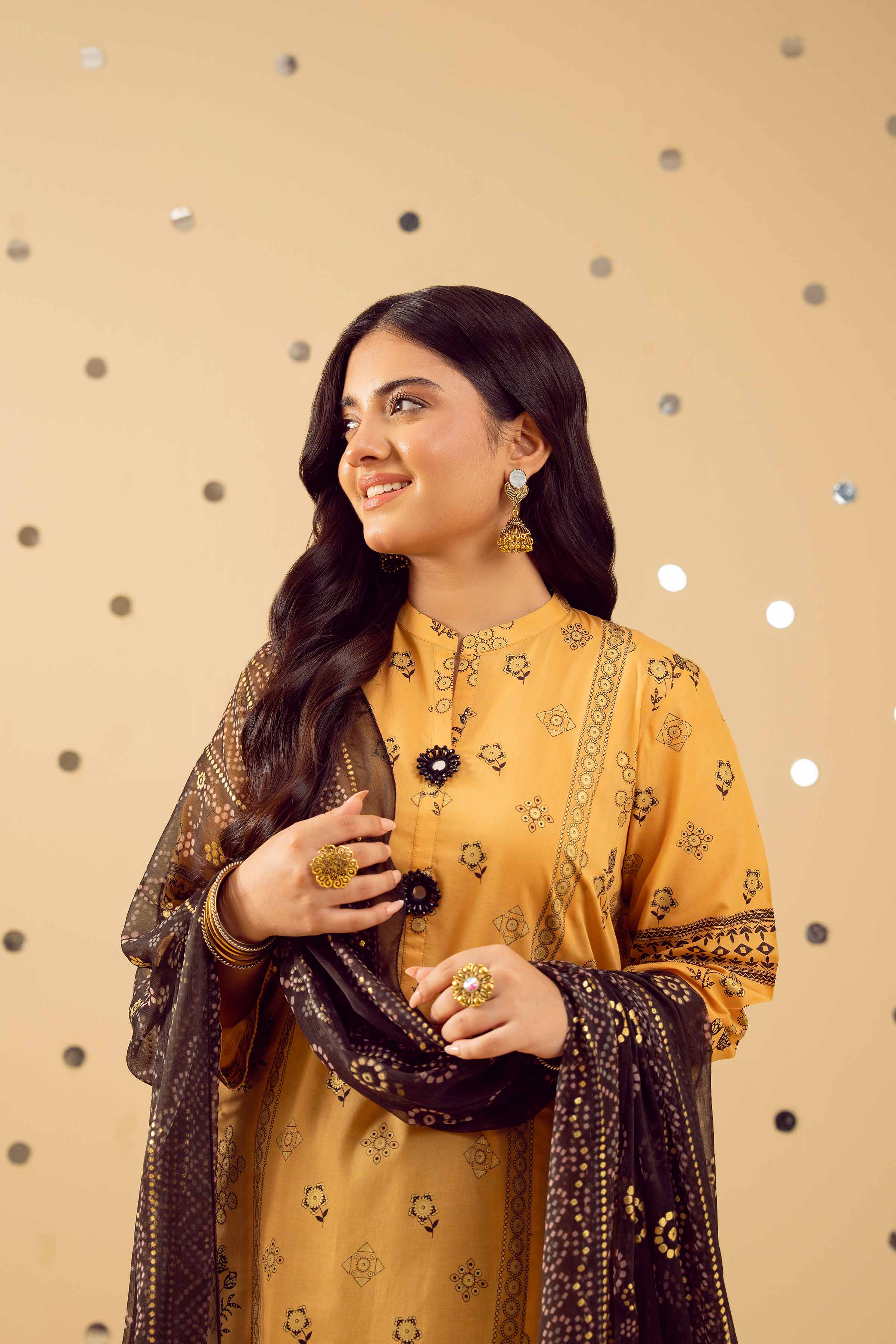 NishatUK - Marigold Printed Lawn 2-piece ready to wear Dress