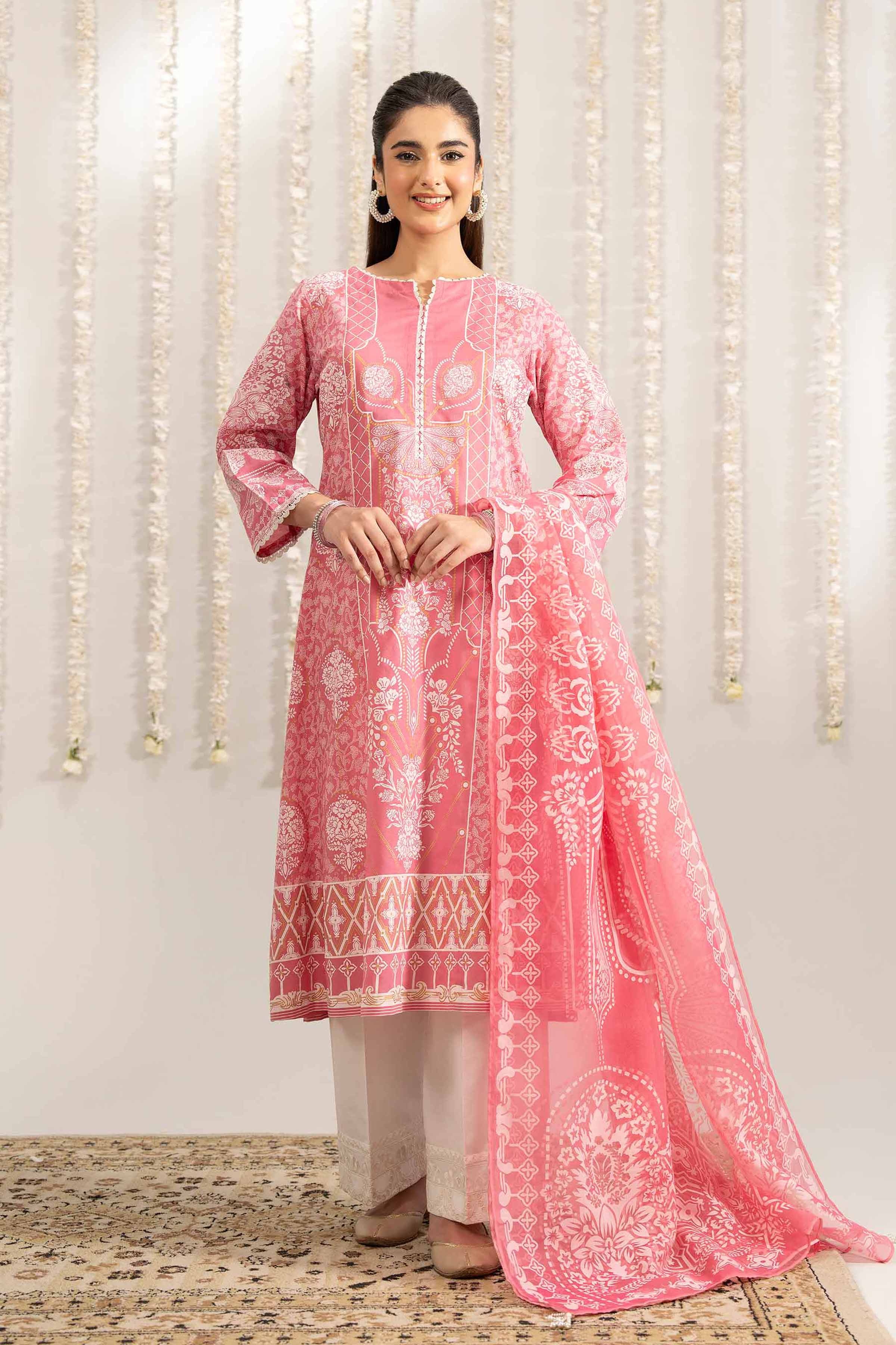 NishatUK - Pink Printed Lawn 2-piece ready to wear Dress