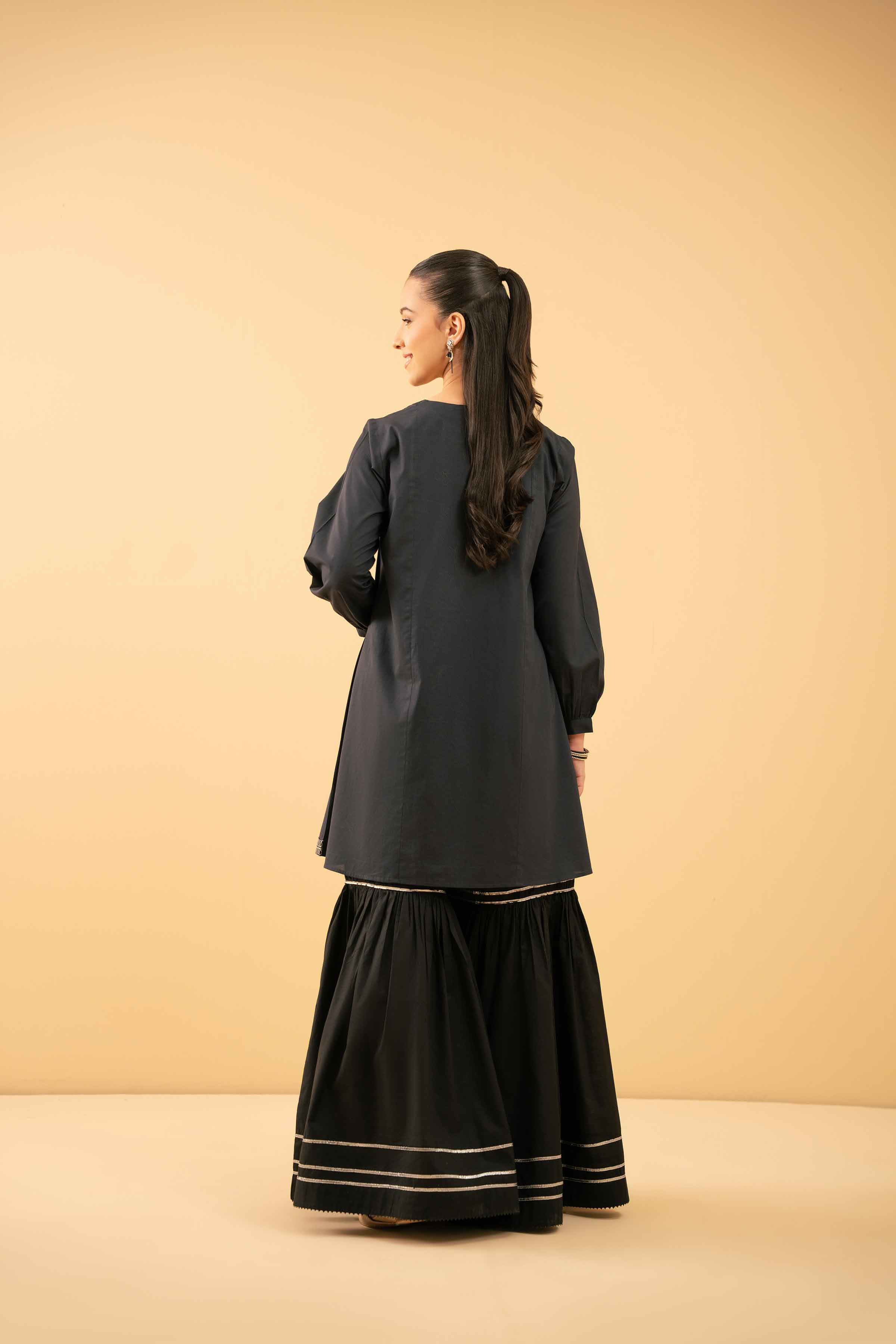 NishatUK - Black Embroidered   Cambric 1-piece ready to wear Tunic