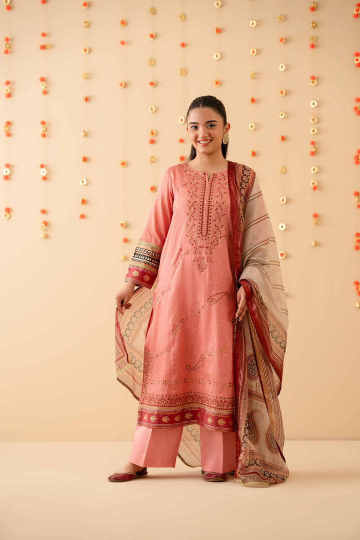 3 Piece - Printed Embroidered Suit - PE25-452 for Women - Pret Collection | Nishat | Shop Online