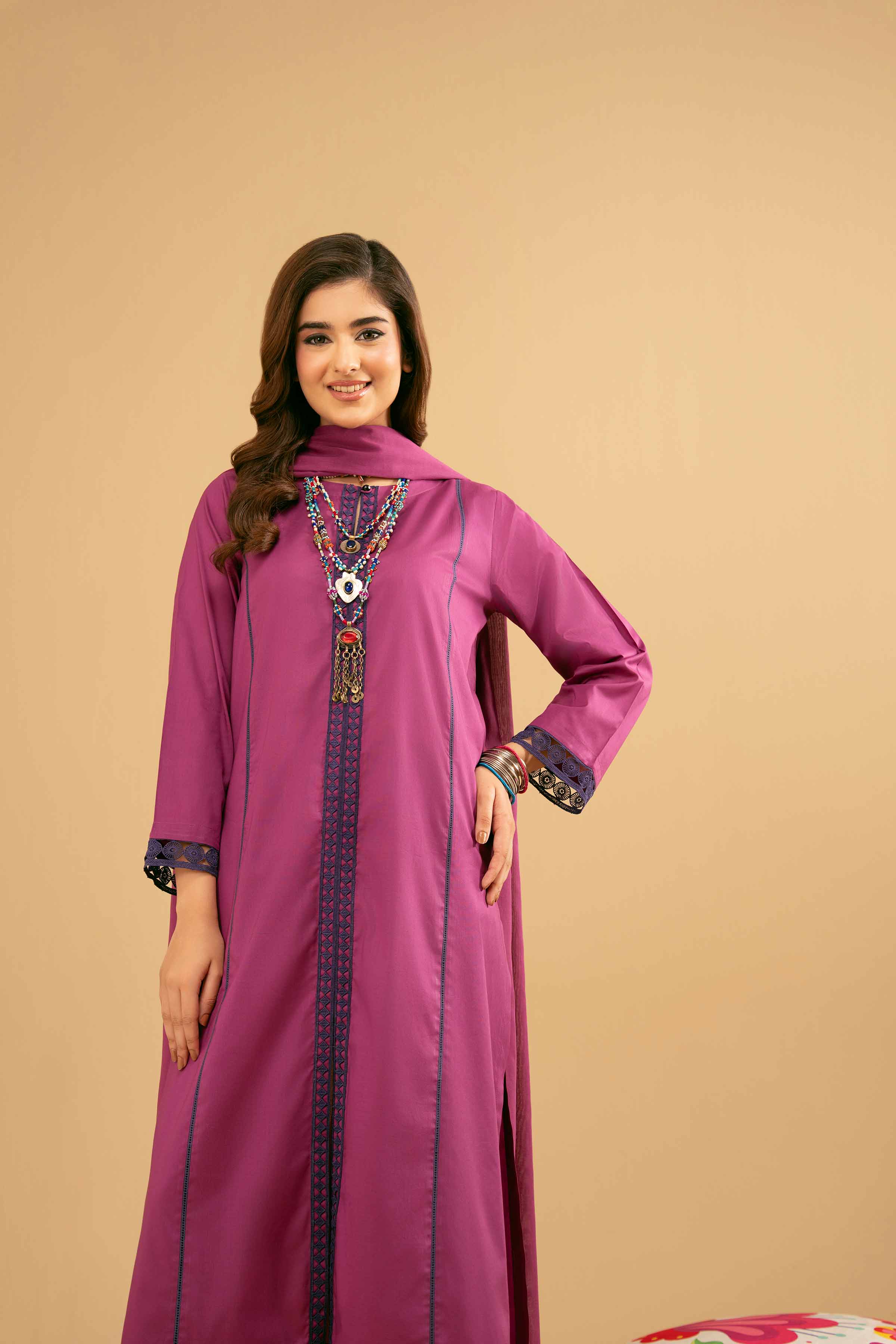 NishatUK - Purple Solids  Cambric 3-piece ready to wear Suit