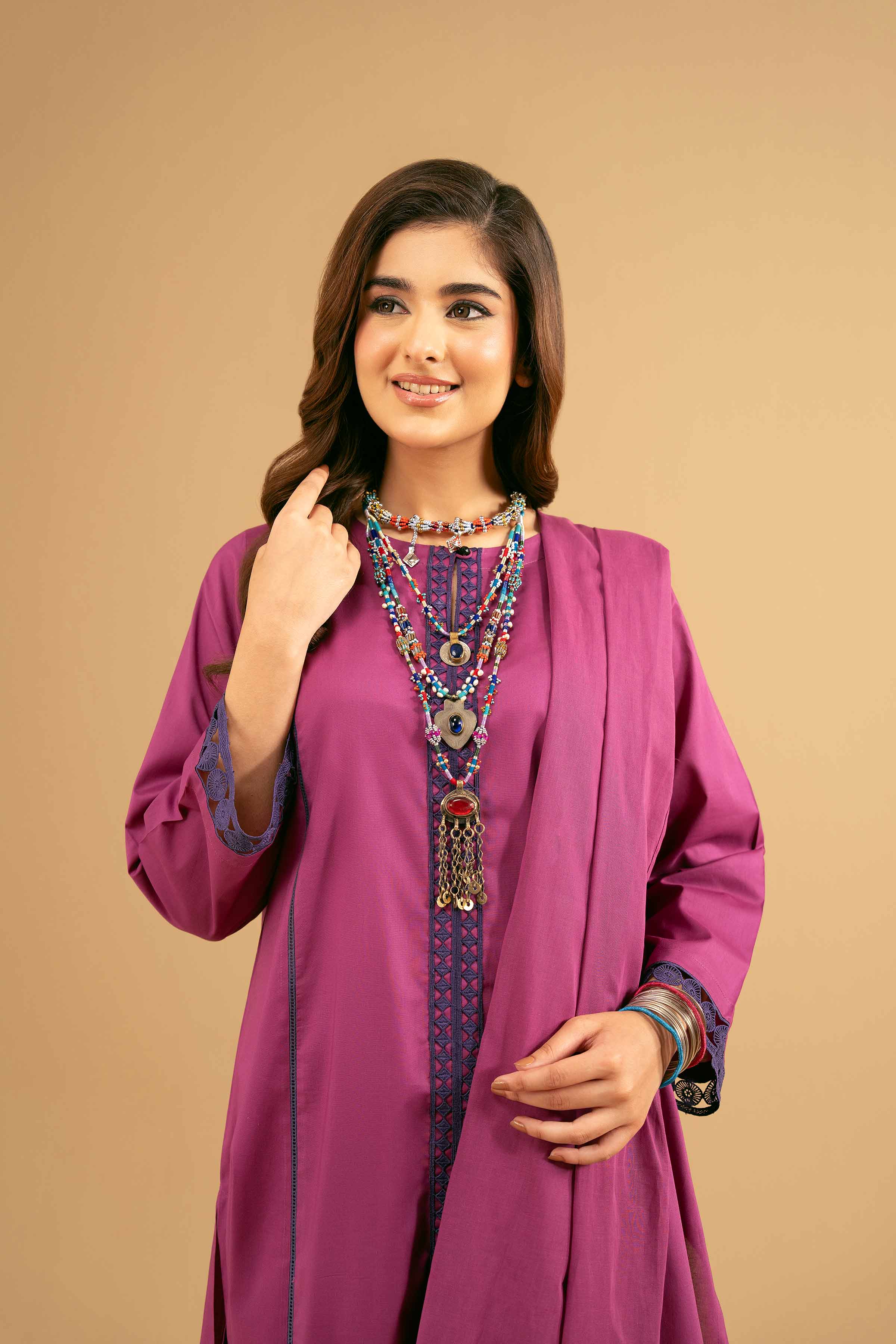 NishatUK - Purple Solids  Cambric 3-piece ready to wear Suit