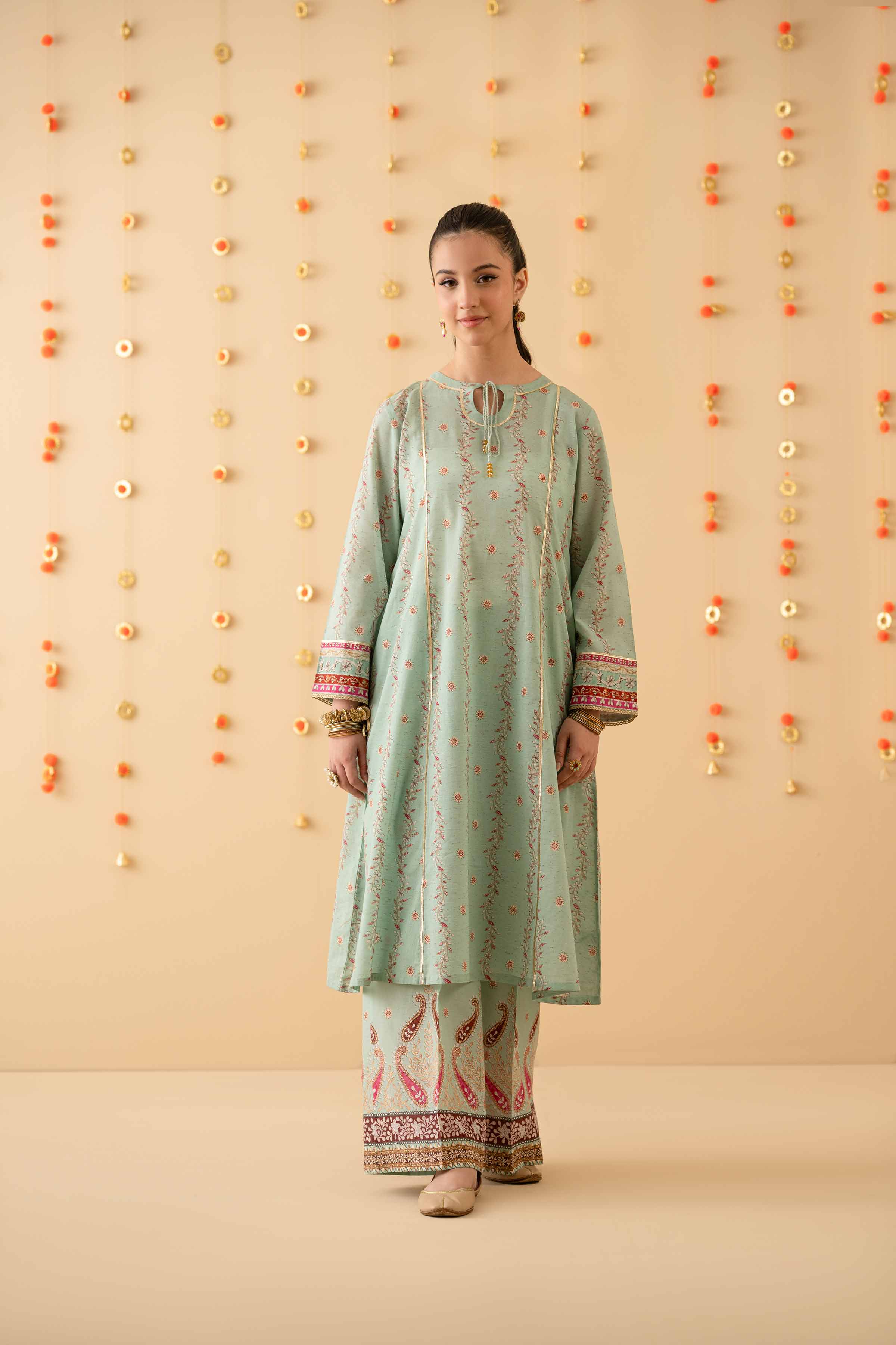 NishatUK - Aqua Printed Jacquard 2-piece ready to wear Dress