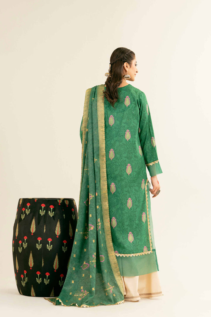 NishatUK - Teal Printed Lawn 2-piece ready to wear Dress