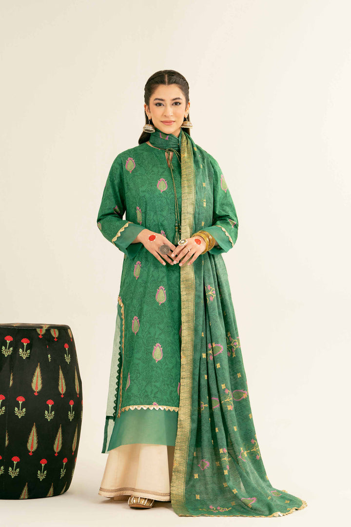 NishatUK - Teal Printed Lawn 2-piece ready to wear Dress