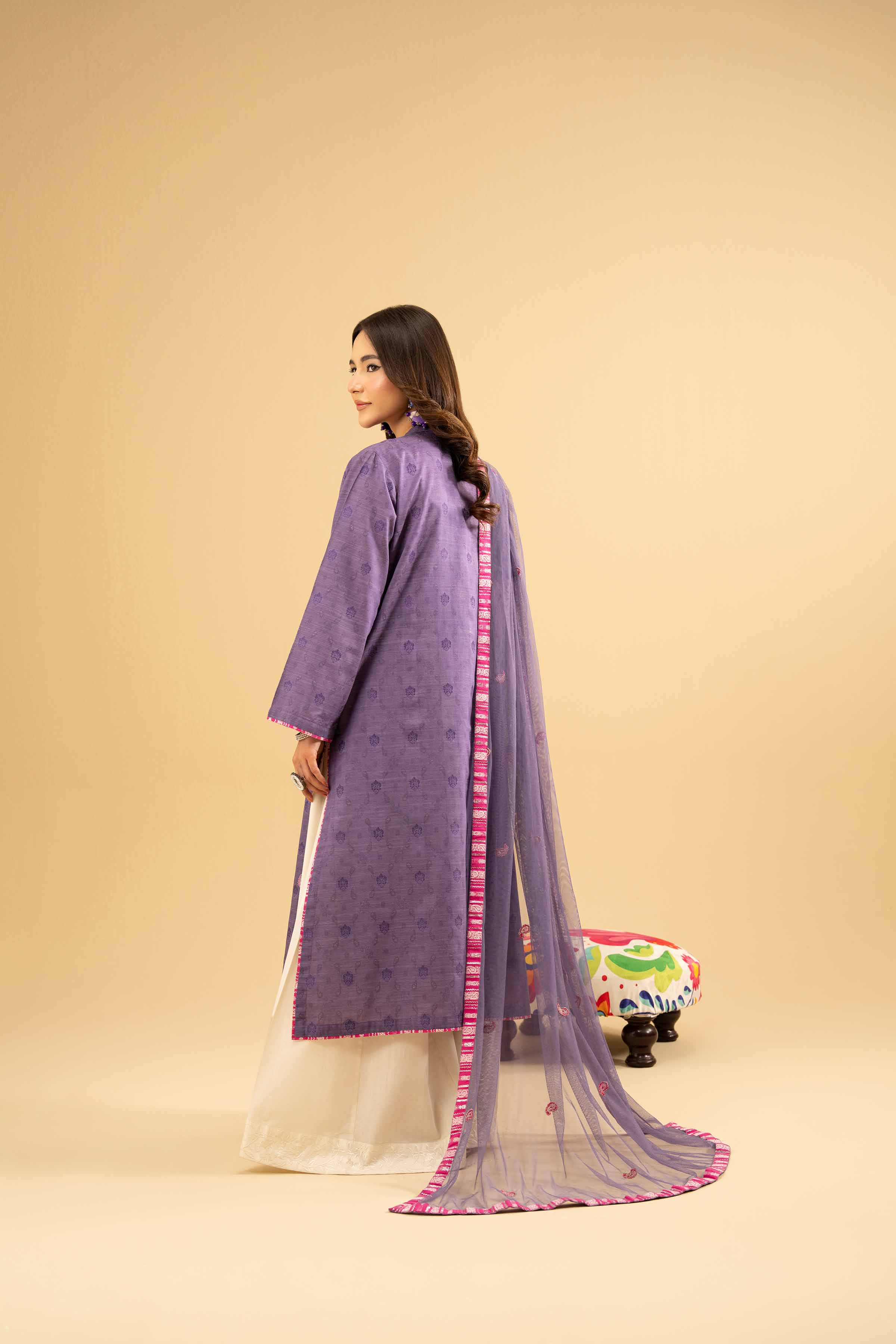NishatUK - Purple Embroidered Jacquard 2-piece ready to wear Dress