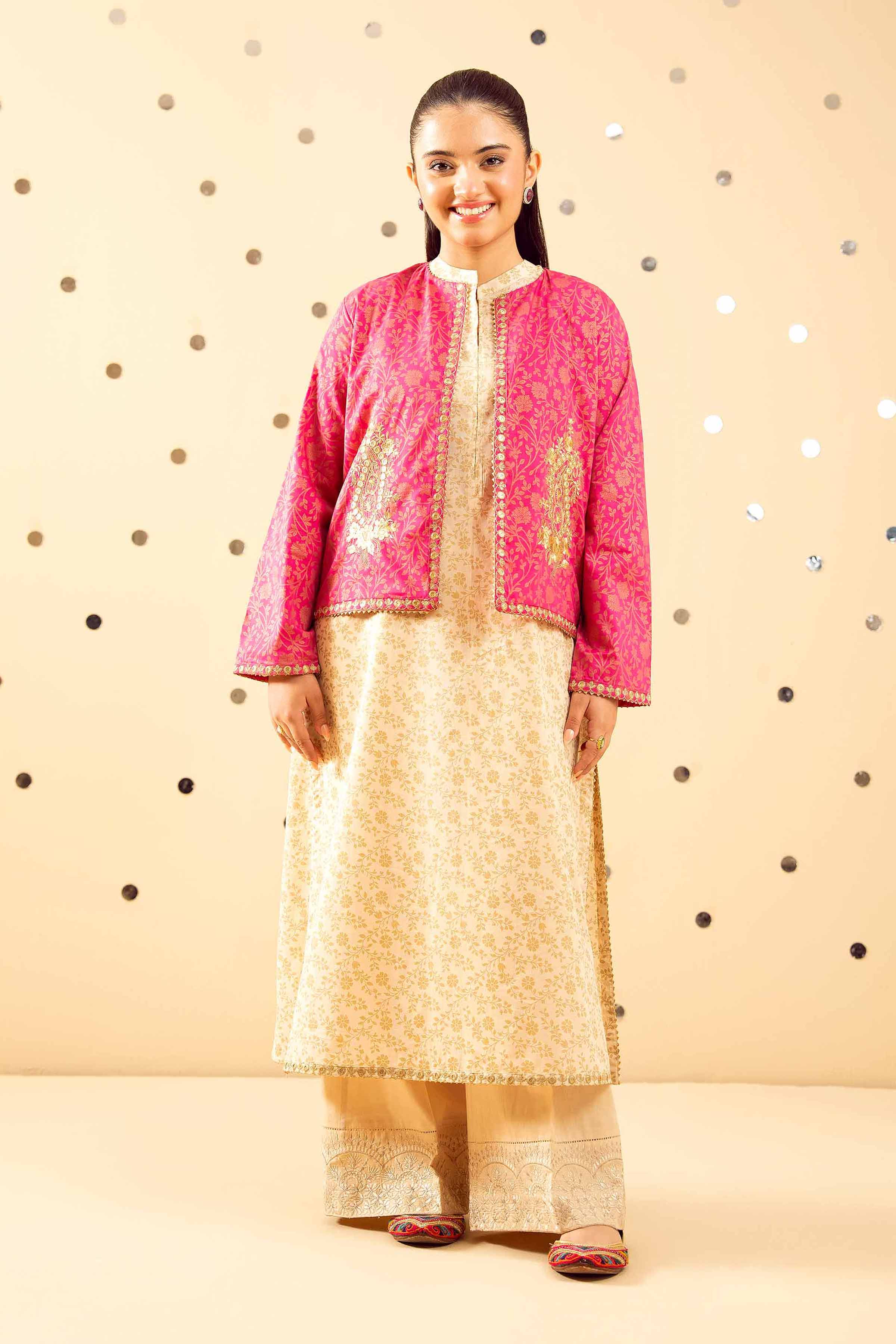 NishatUK - Beige Embroidered  Lawn 2-piece ready to wear Dress