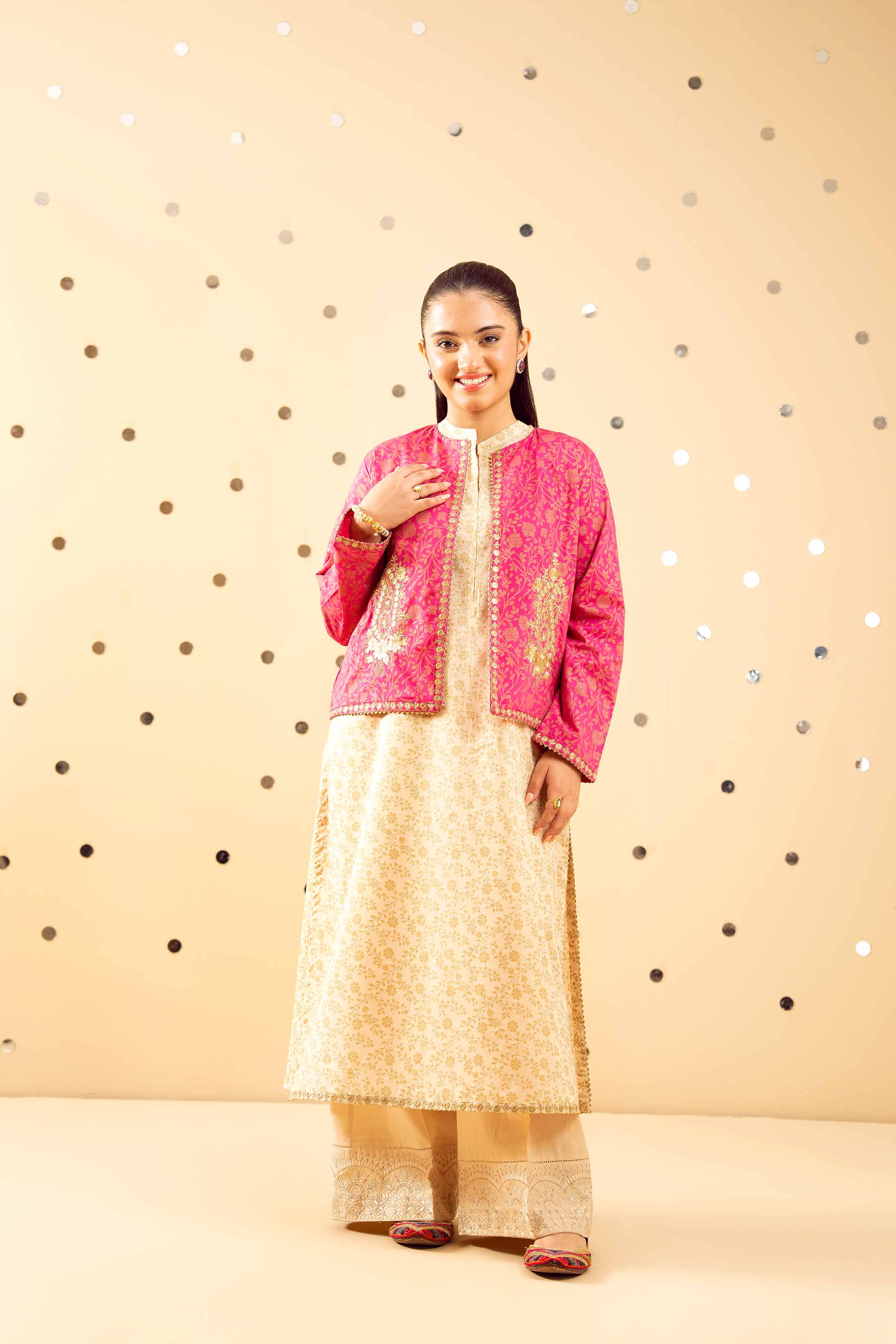 NishatUK - Beige Embroidered  Lawn 2-piece ready to wear Dress